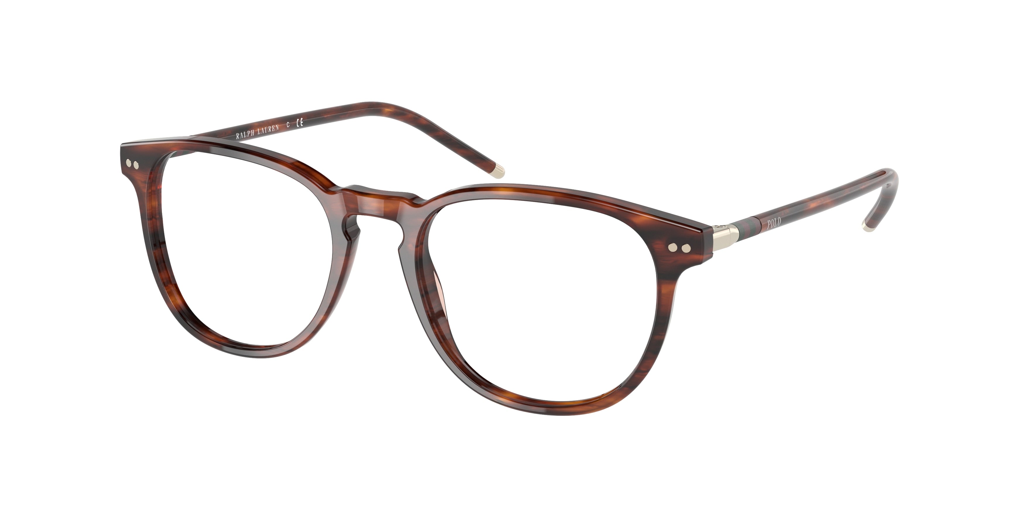 Polo PH2225 Phantos Eyeglasses  5007-Shiny Striped Havana 50-140-18 - Color Map Tortoise