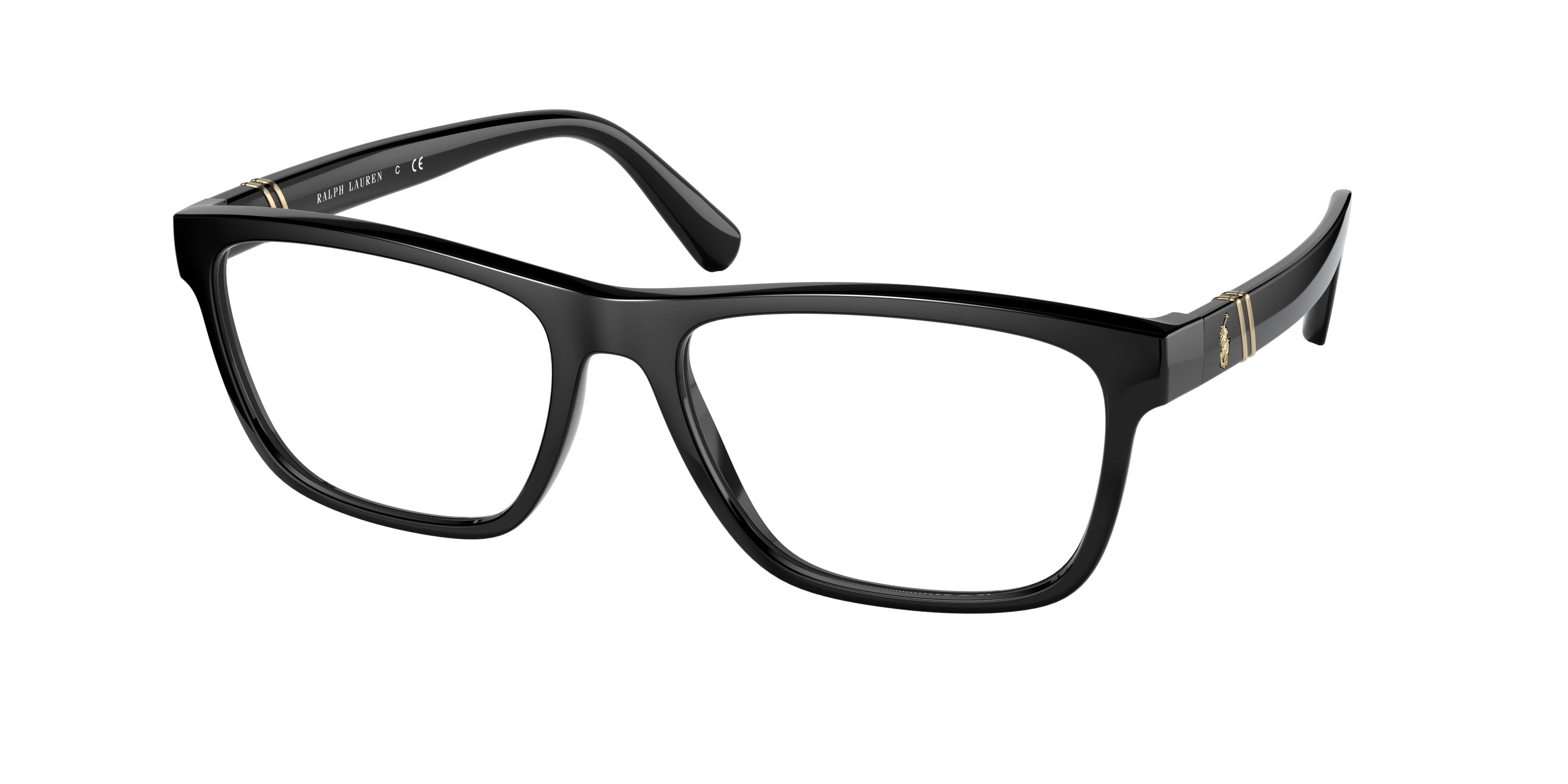 Polo PH2230 Rectangle Eyeglasses  5001-Shiny Black 56-145-17 - Color Map Black