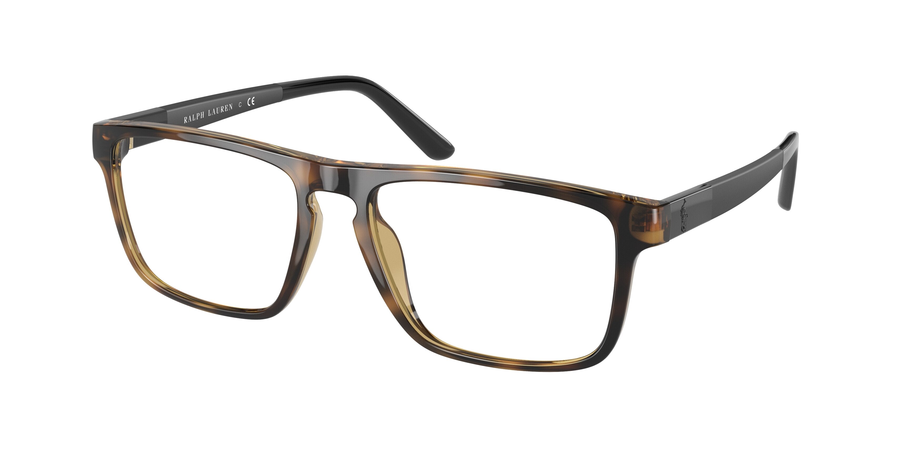 Polo PH2242U Rectangle Eyeglasses  5003-Shiny Havana 56-145-17 - Color Map Tortoise