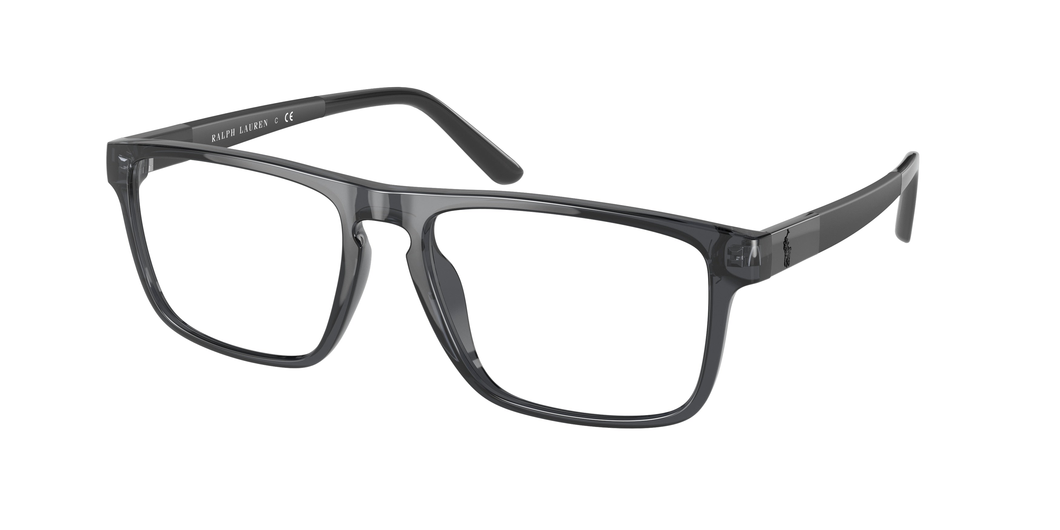 Polo PH2242U Rectangle Eyeglasses  5122-Shiny Transparent Gray 56-145-17 - Color Map Grey