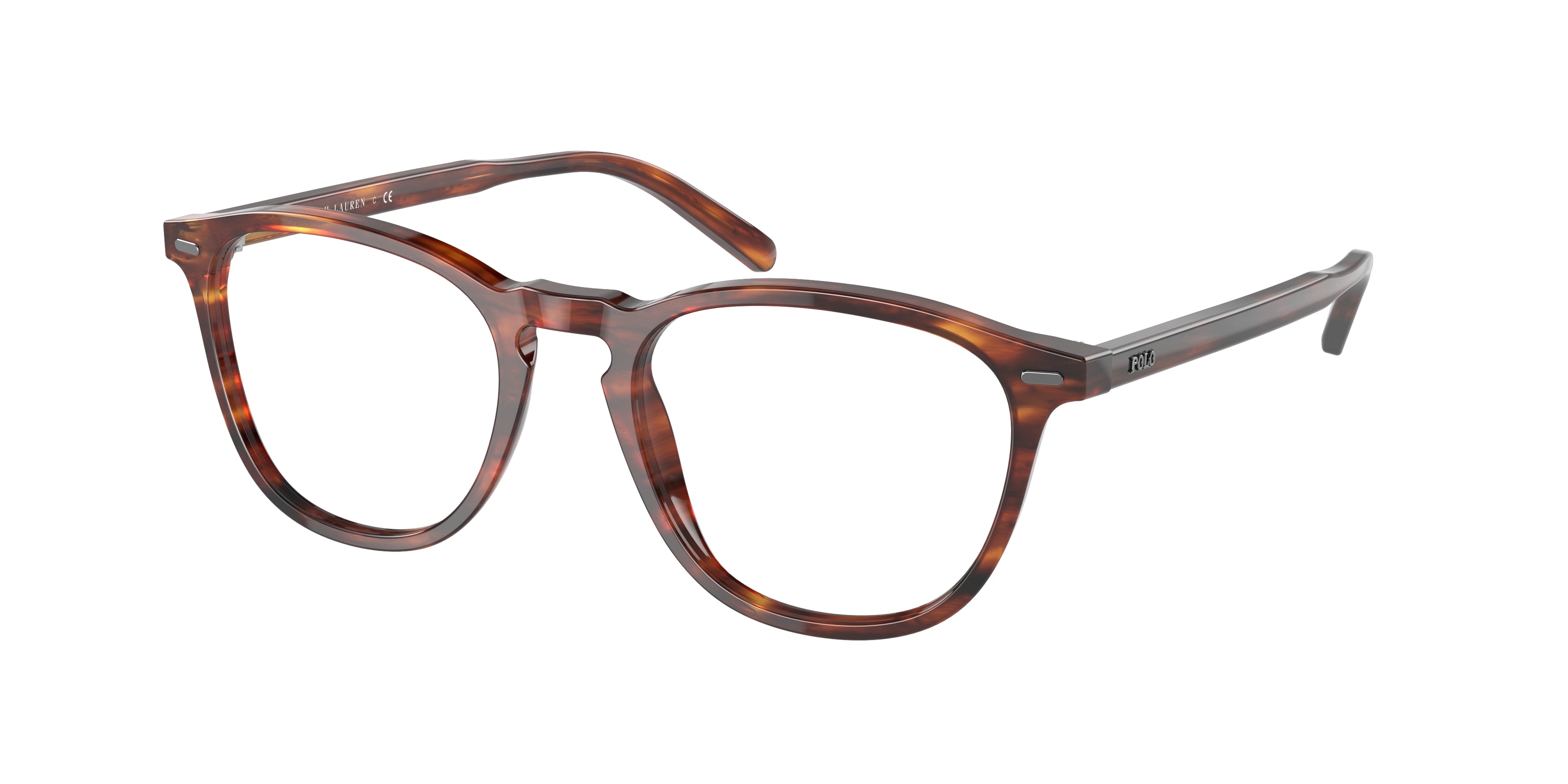 Polo PH2247F Pillow Eyeglasses  5007-Shiny Striped Havana 53-145-20 - Color Map Tortoise