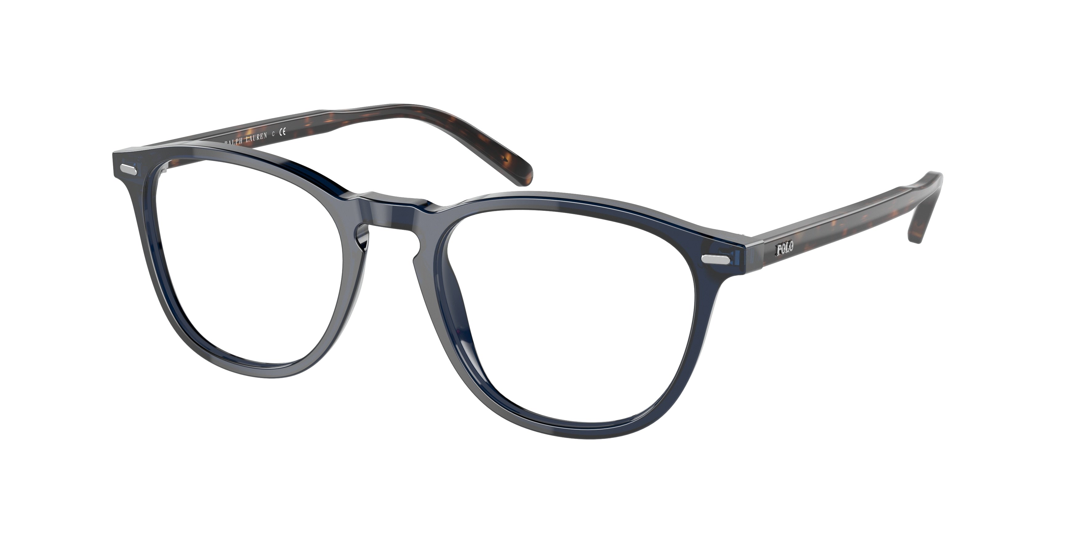 Polo PH2247 Pillow Eyeglasses  5470-Shiny Transparent Navy Blue 51-145-19 - Color Map Blue