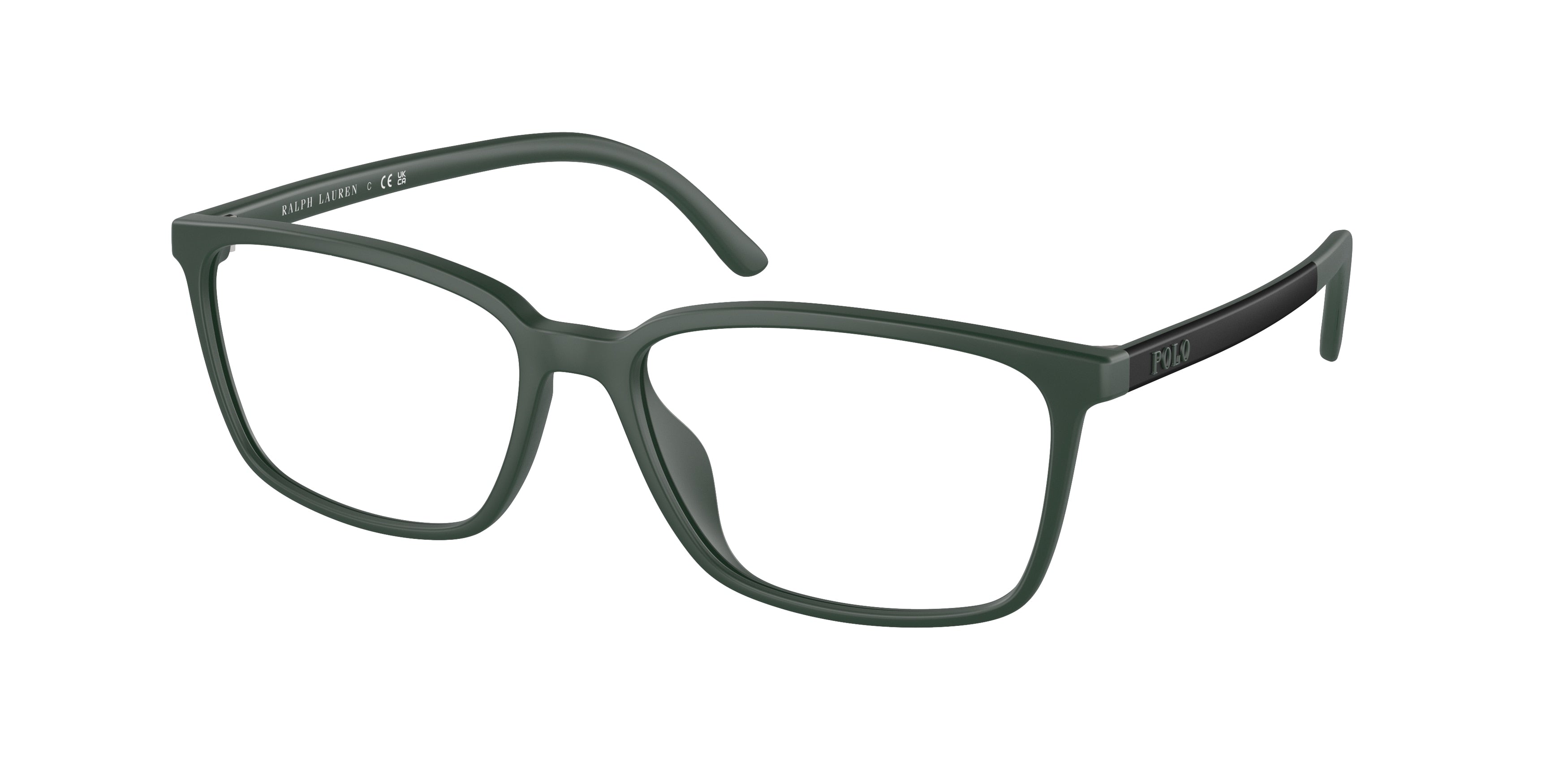 Polo PH2250U Rectangle Eyeglasses  5508-Matte Bottle Green 56-145-16 - Color Map Green