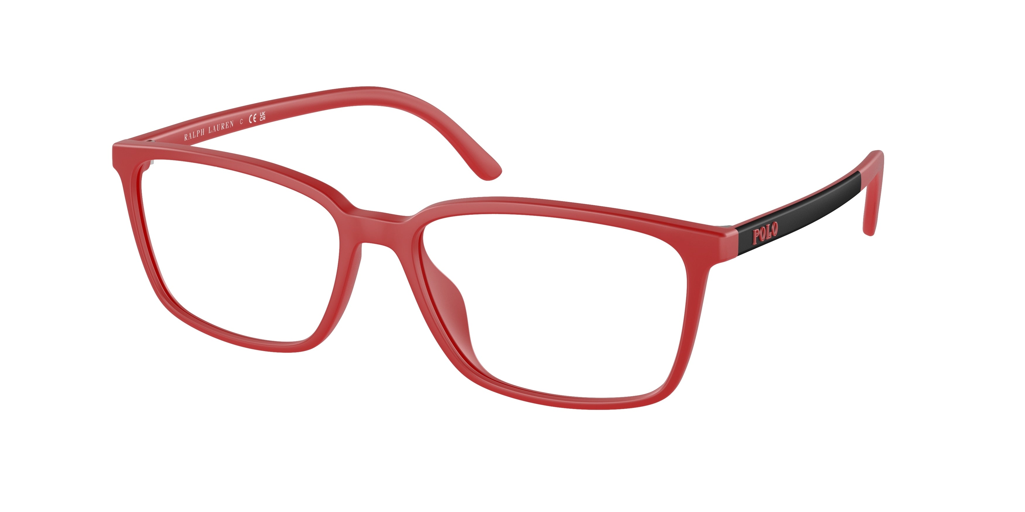 Polo PH2250U Rectangle Eyeglasses  5594-Matte Red 56-145-16 - Color Map Red