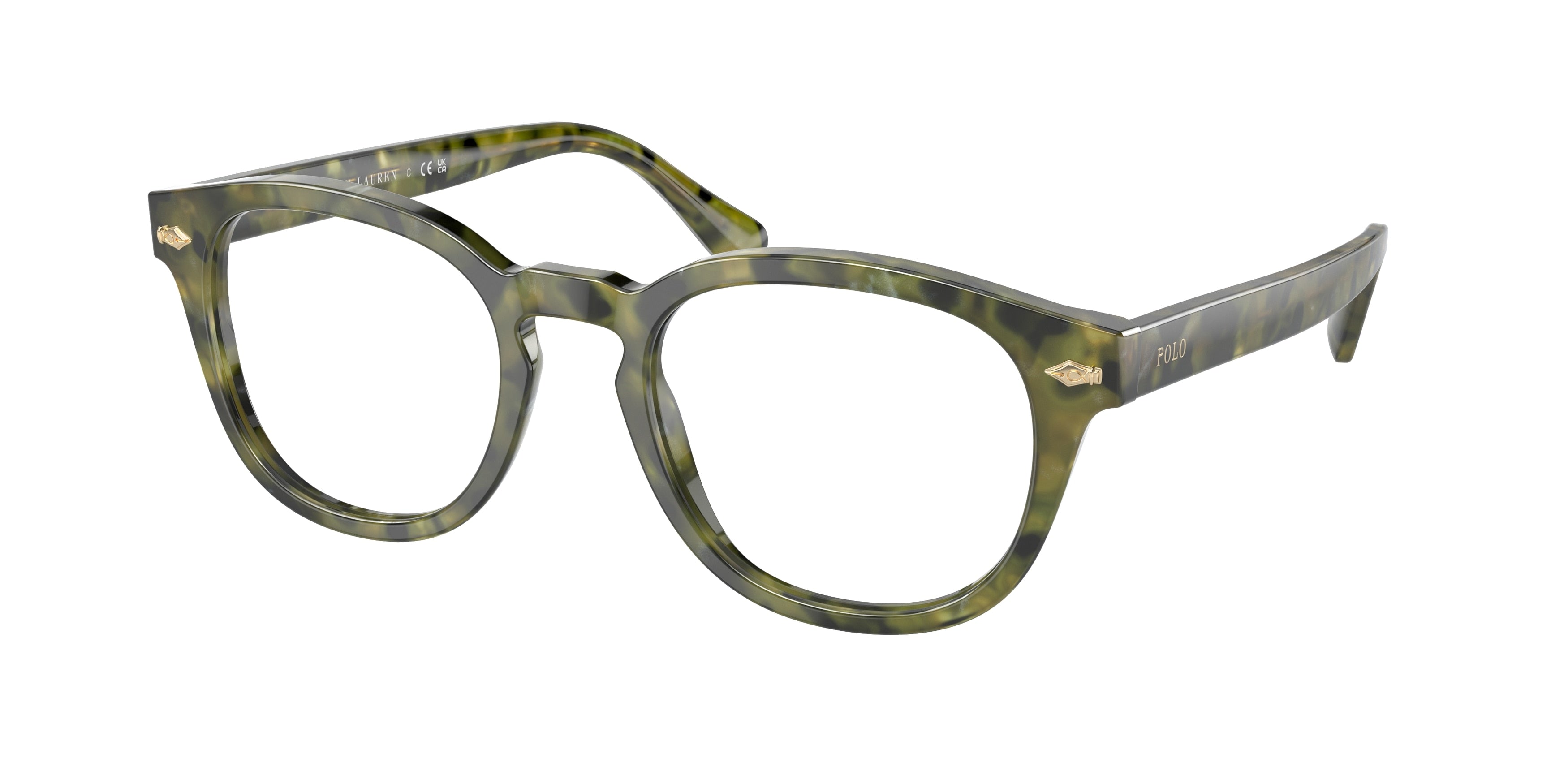 Polo PH2272 Phantos Eyeglasses  5436-Shiny Green Havana 52-145-21 - Color Map Green