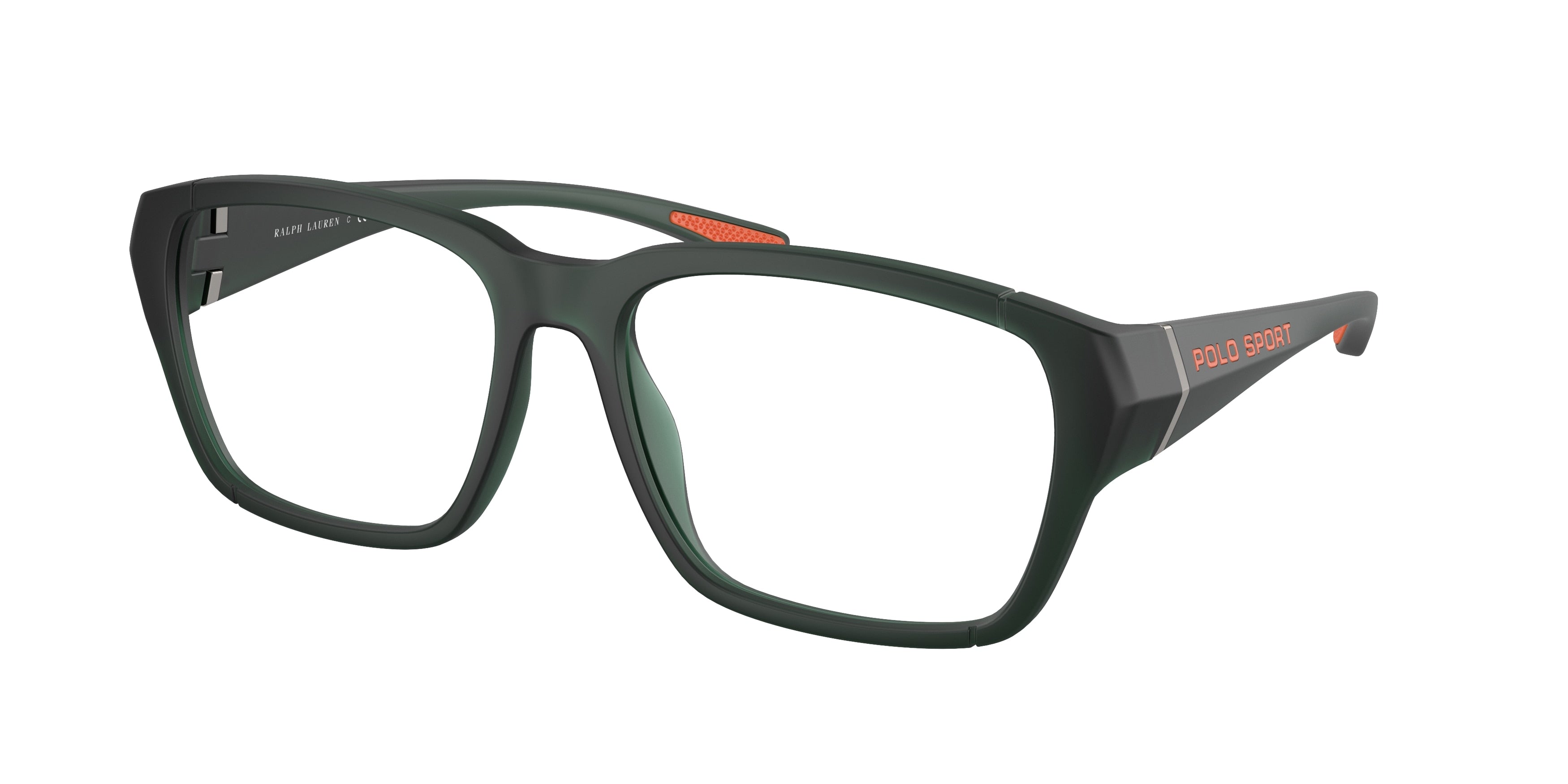 Polo PH2276U Square Eyeglasses  6189-Matte Transparent Dark Green 58-145-17 - Color Map Green