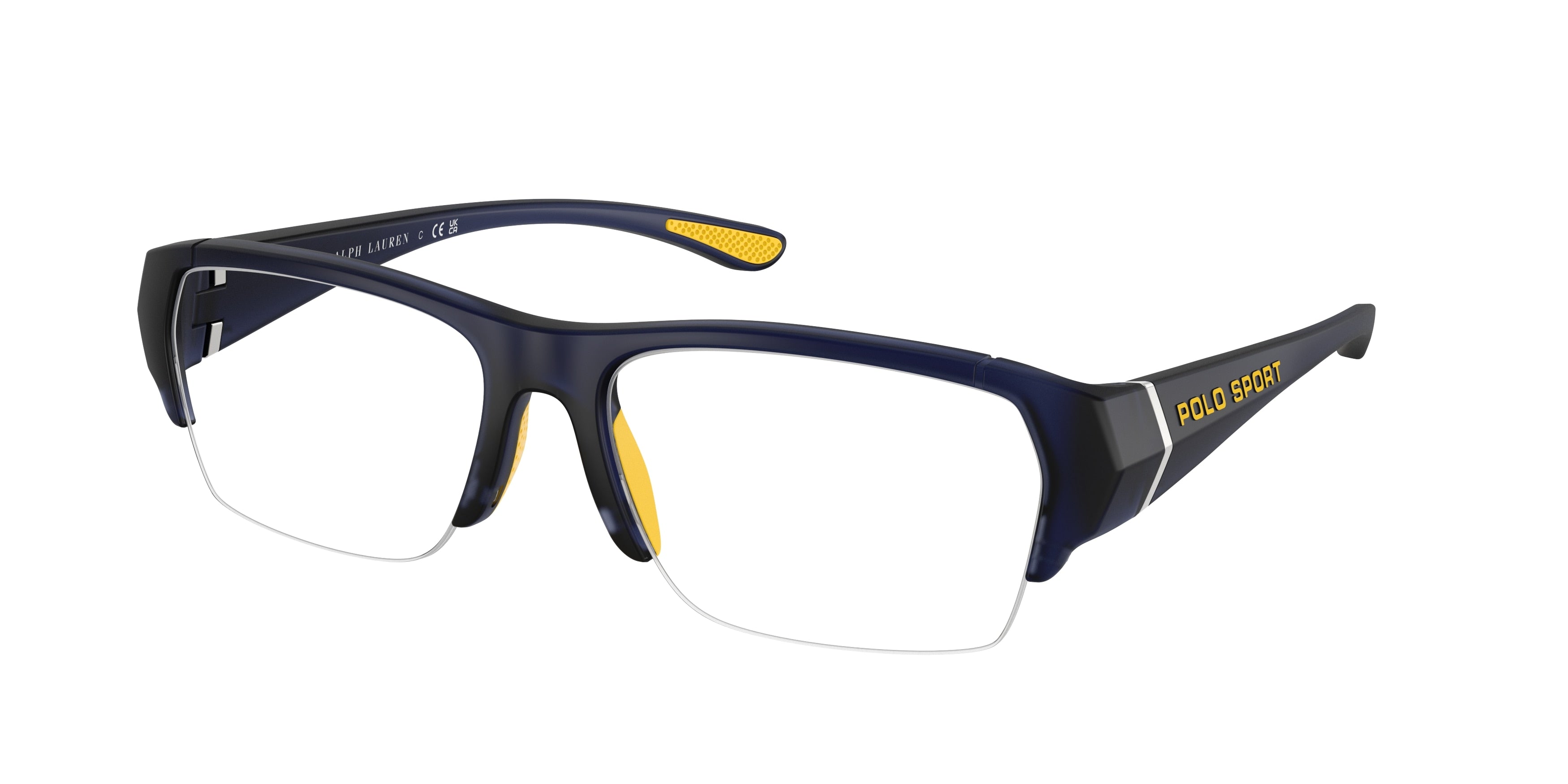 Polo PH2279U Rectangle Eyeglasses  5903-Matte Transparent Blue 57-145-17 - Color Map Blue