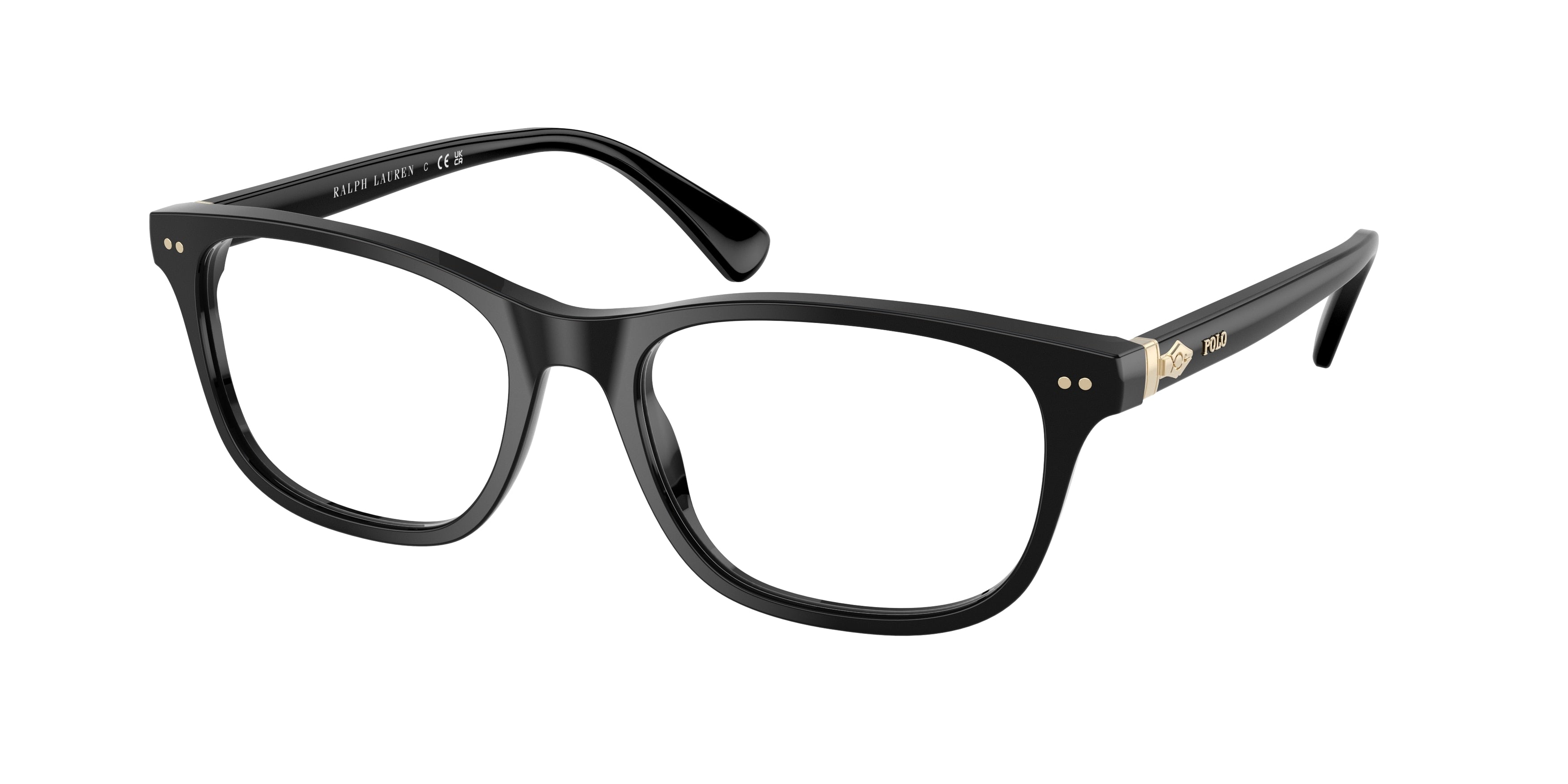Polo PH2280F Rectangle Eyeglasses  5001-Shiny Black 53-145-18 - Color Map Black