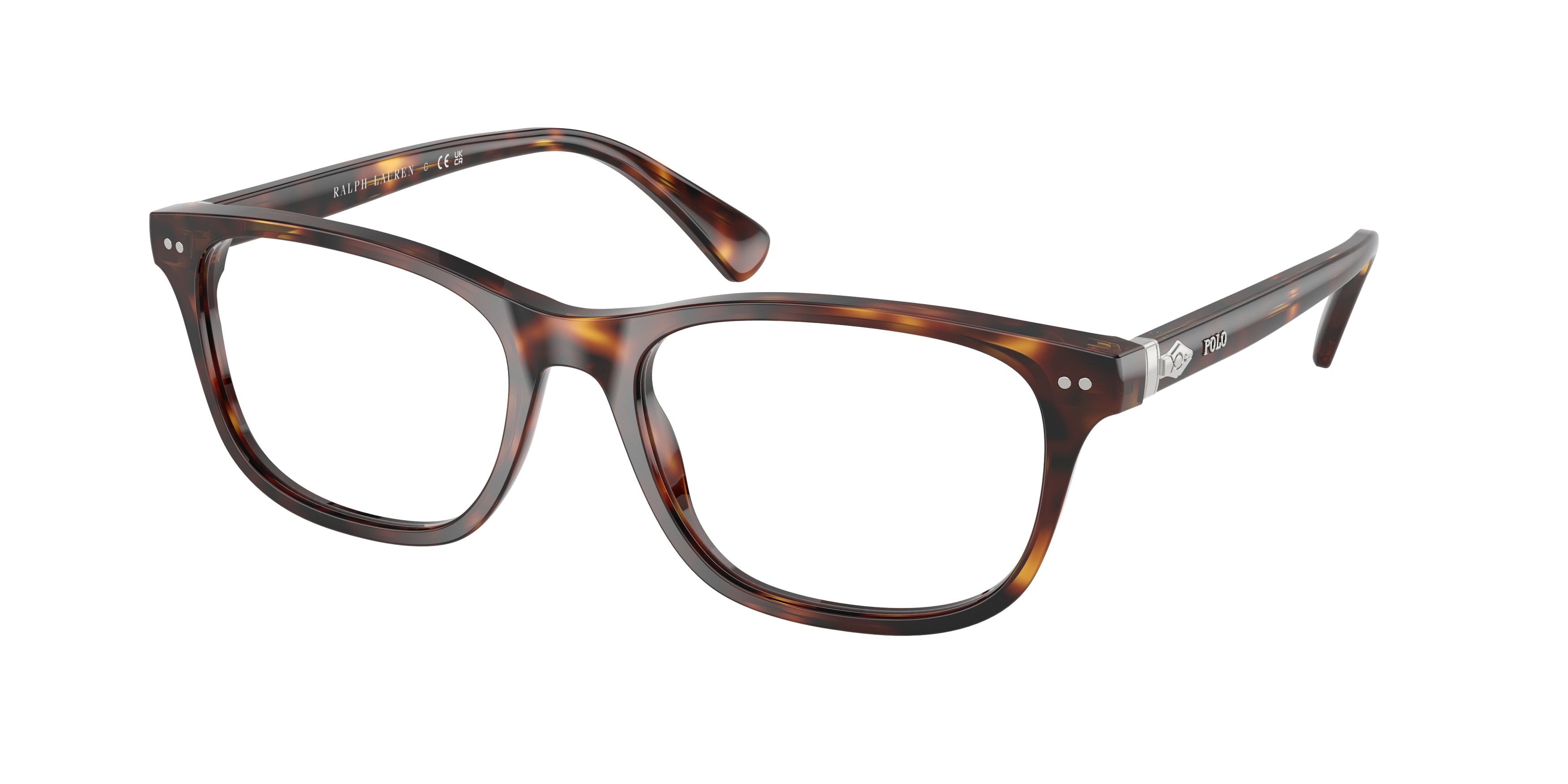 Polo PH2280F Rectangle Eyeglasses  6137-Shiny Brown Tortoise 53-145-18 - Color Map Tortoise
