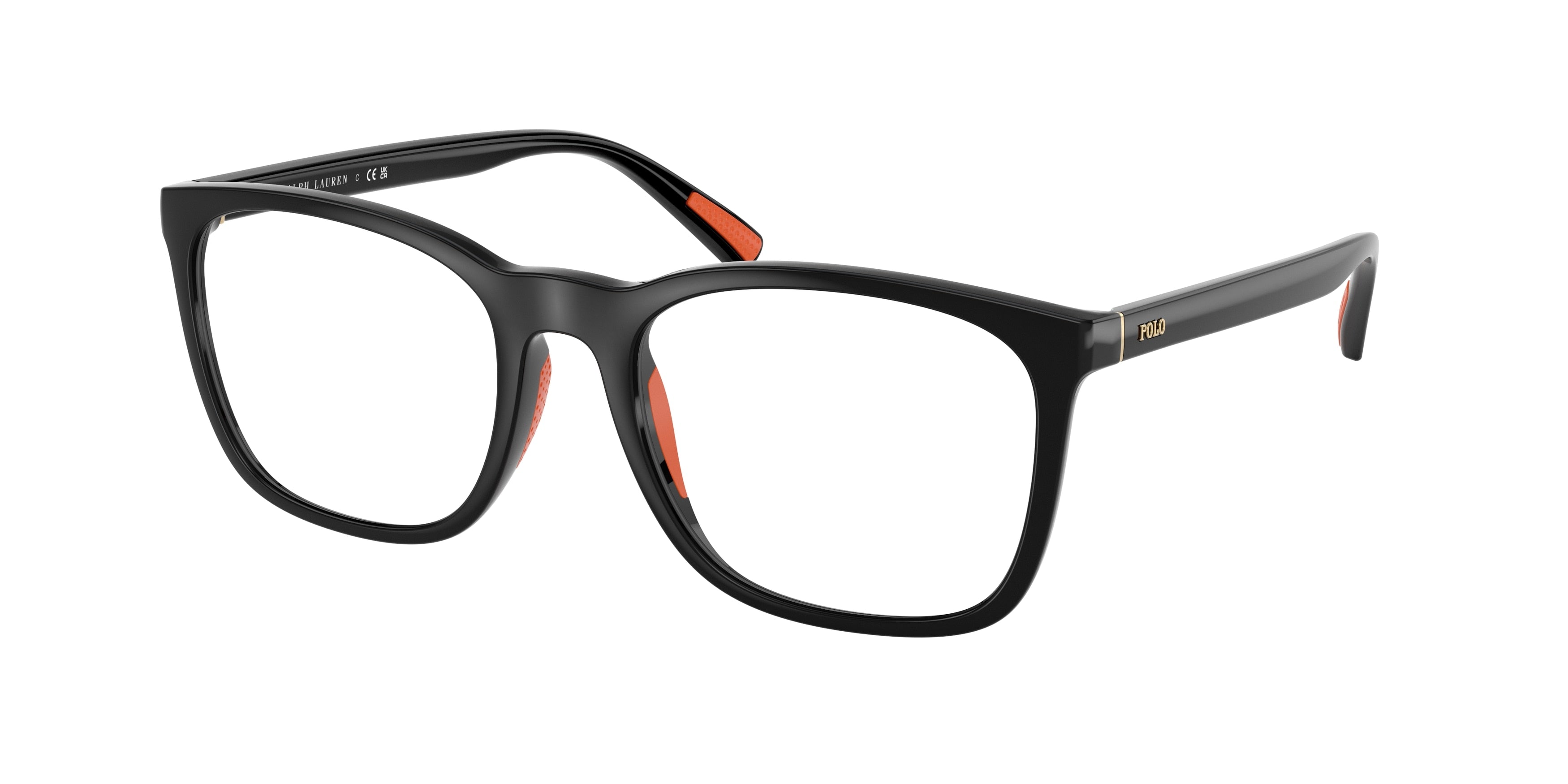 Polo PH2281U Rectangle Eyeglasses  5001-Shiny Black 54-145-19 - Color Map Black