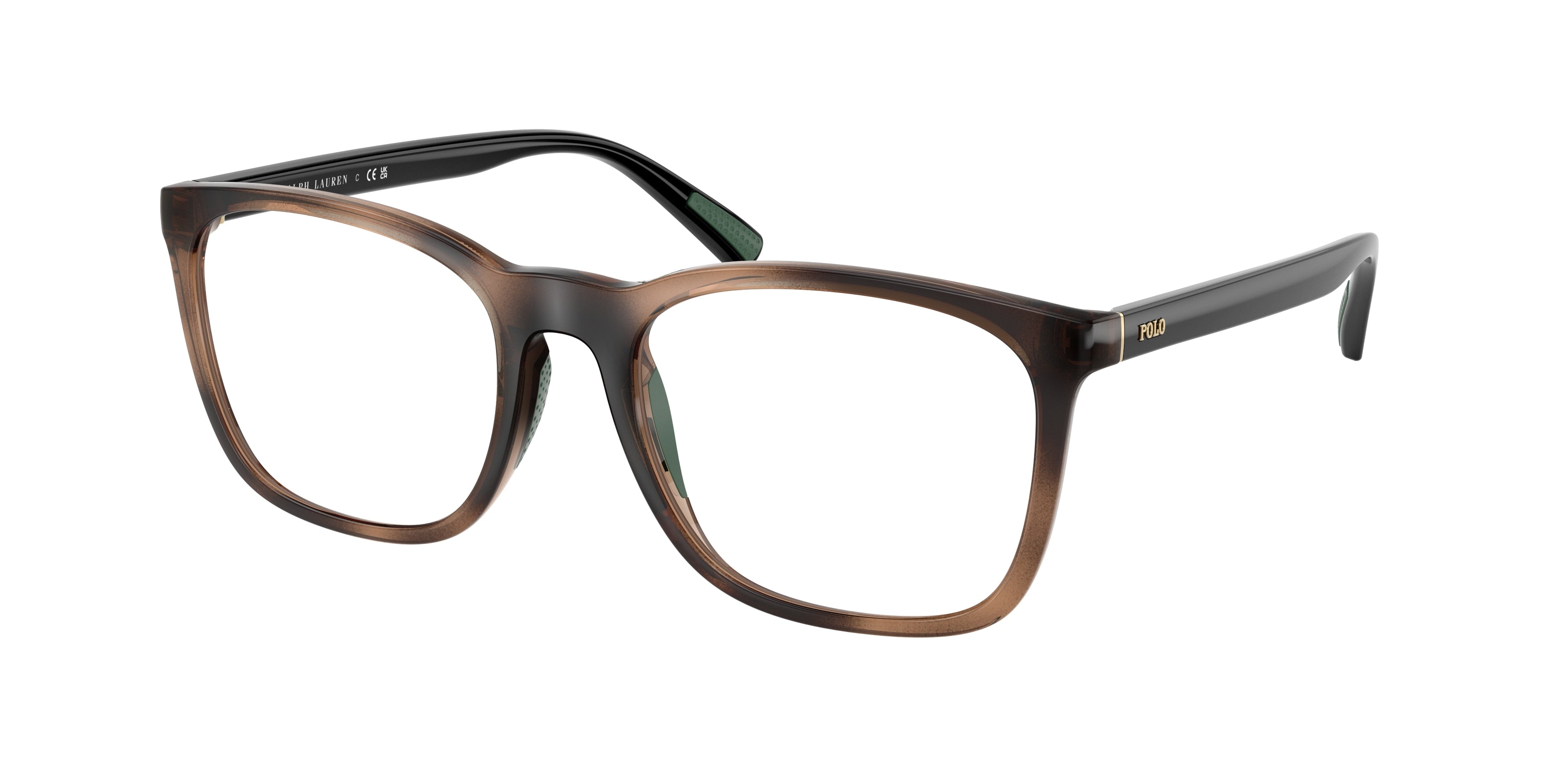 Polo PH2281U Rectangle Eyeglasses  5974-Shiny Dark Havana 54-145-19 - Color Map Tortoise