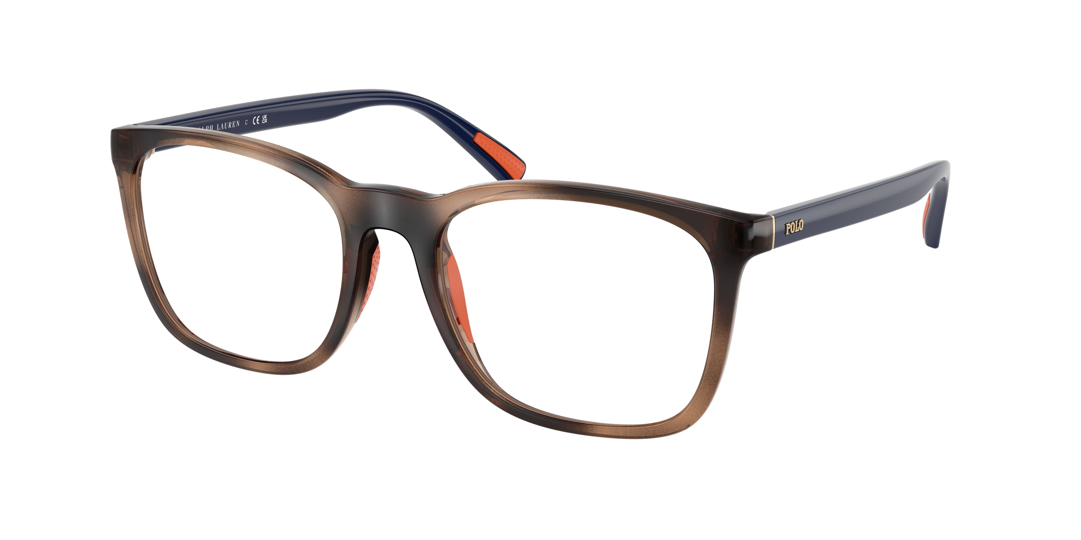 Polo PH2281U Rectangle Eyeglasses  6070-Shiny Dark Havana 54-145-19 - Color Map Tortoise