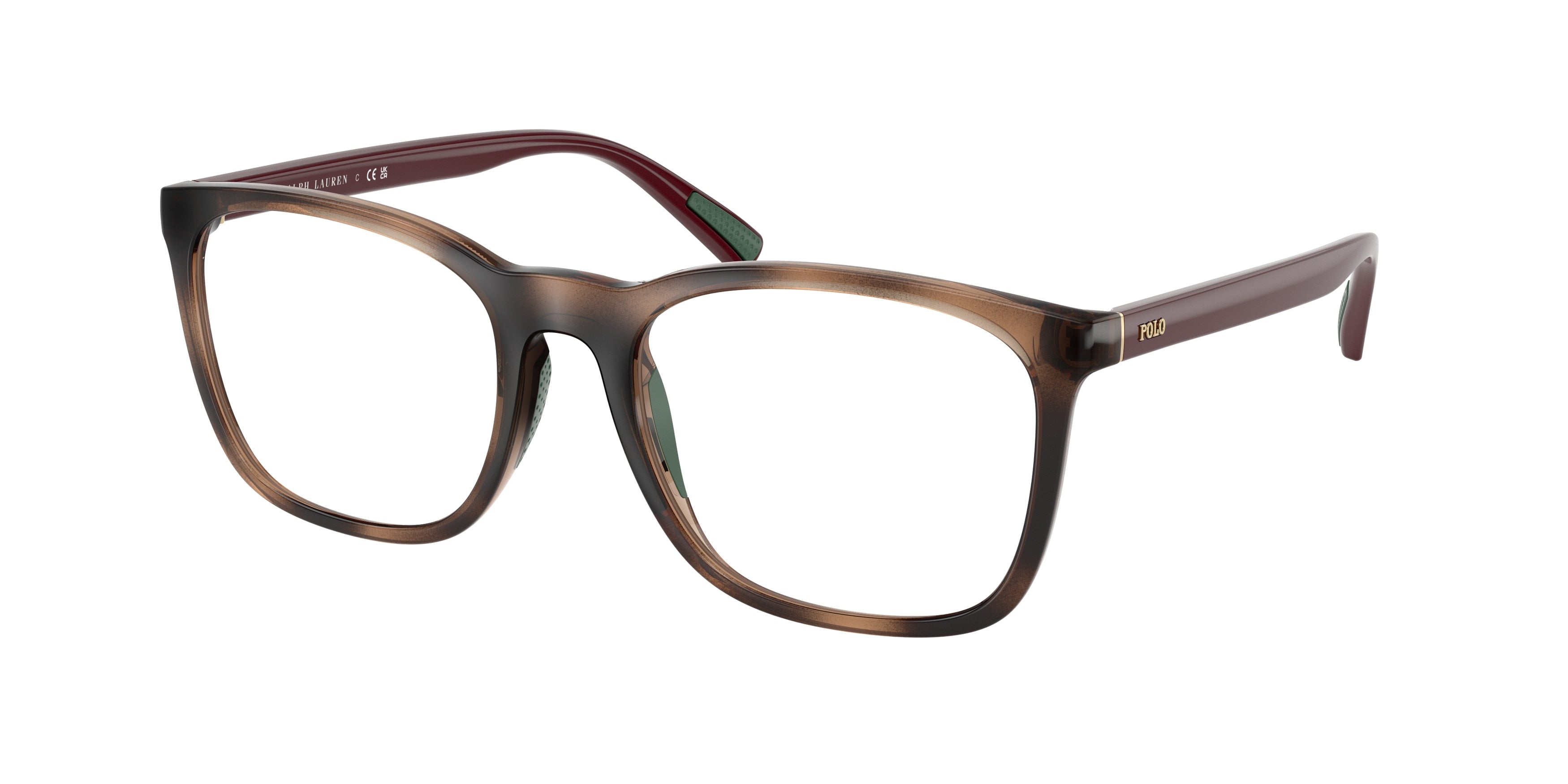 Polo PH2281U Rectangle Eyeglasses  6208-Shiny Dark Havana 54-145-19 - Color Map Tortoise