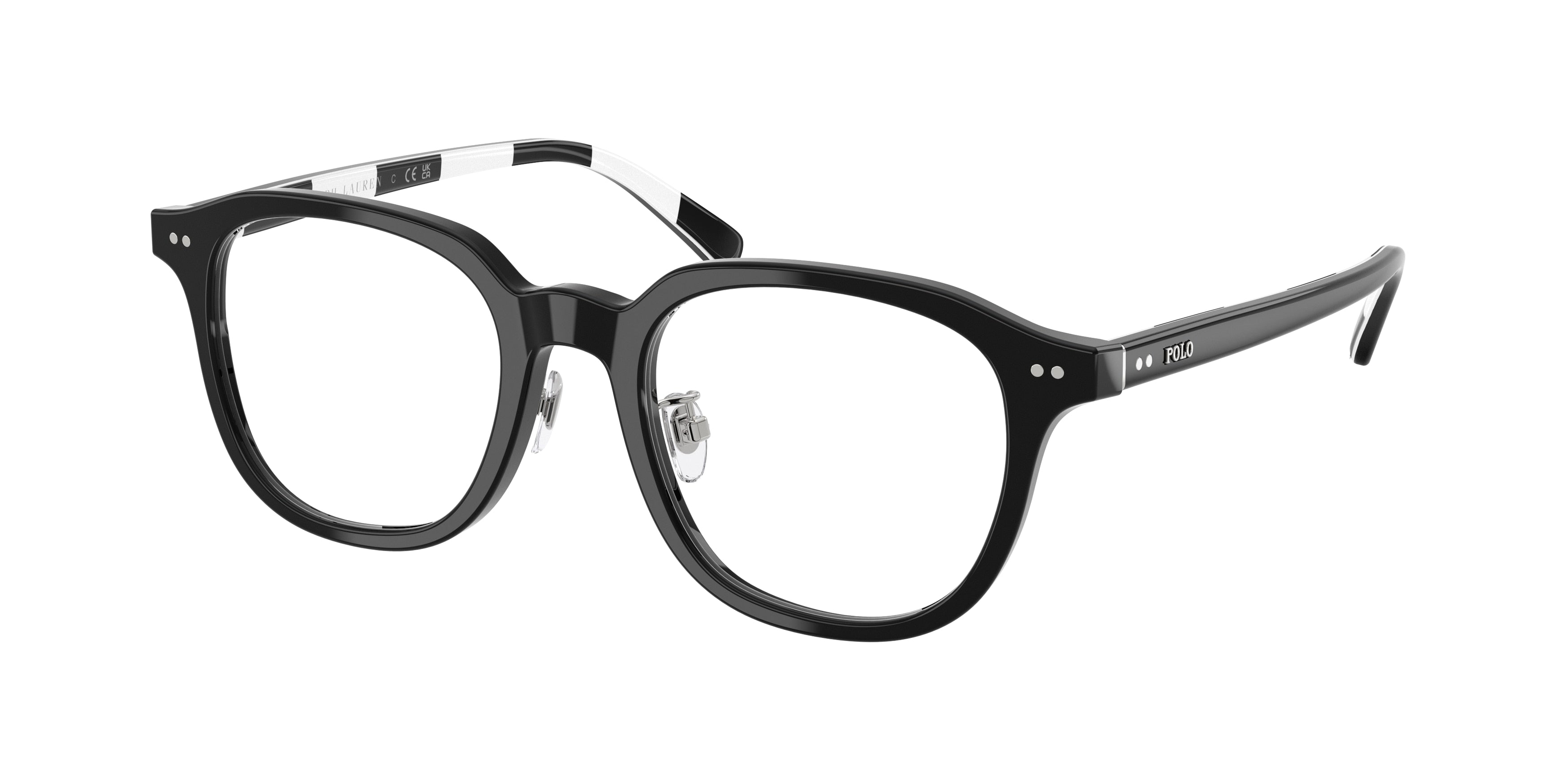Polo PH2283F Round Eyeglasses  5001-Shiny Black 50-145-20 - Color Map Black