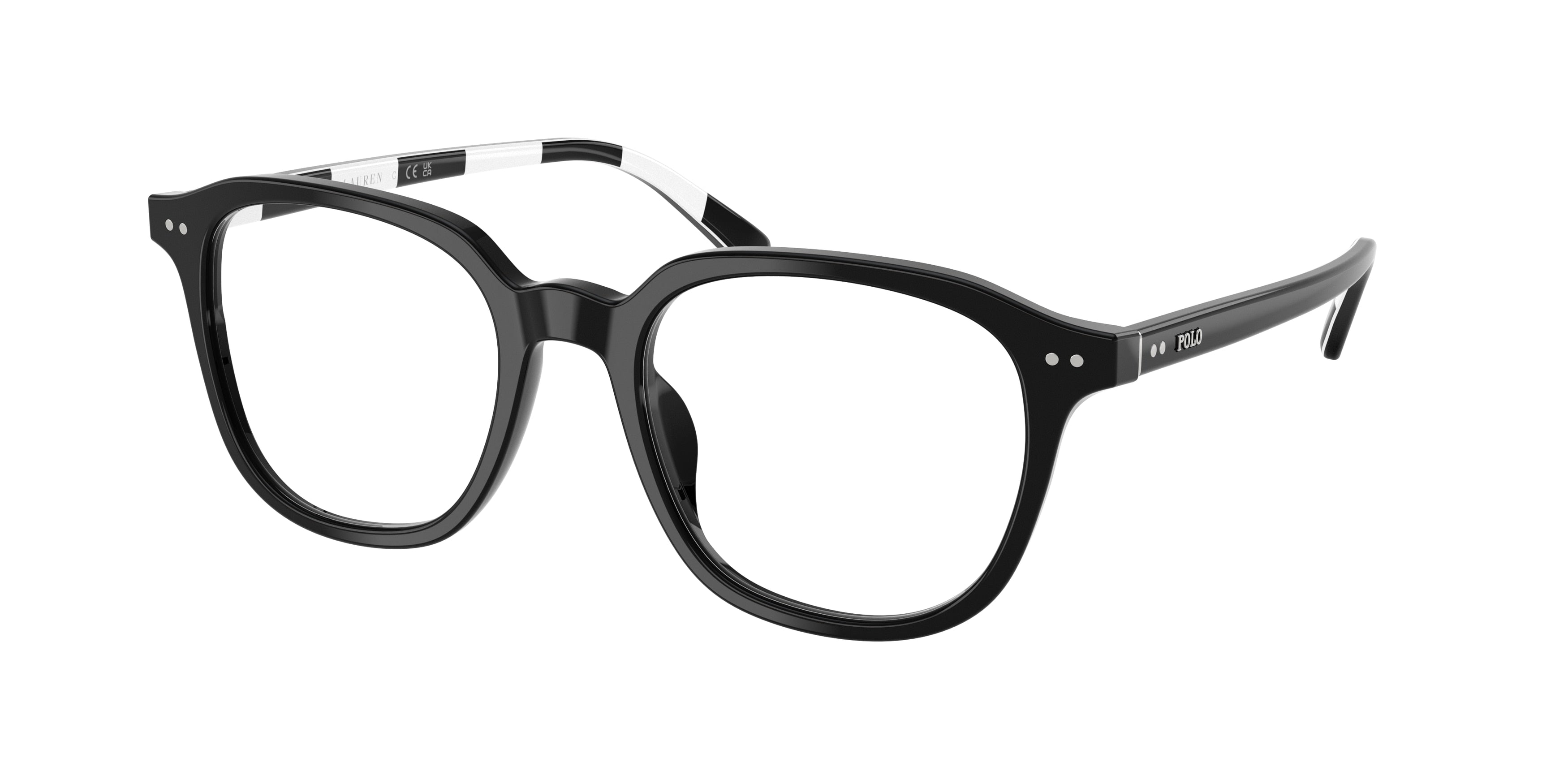 Polo PH2283U Round Eyeglasses  5001-Shiny Black 52-145-20 - Color Map Black