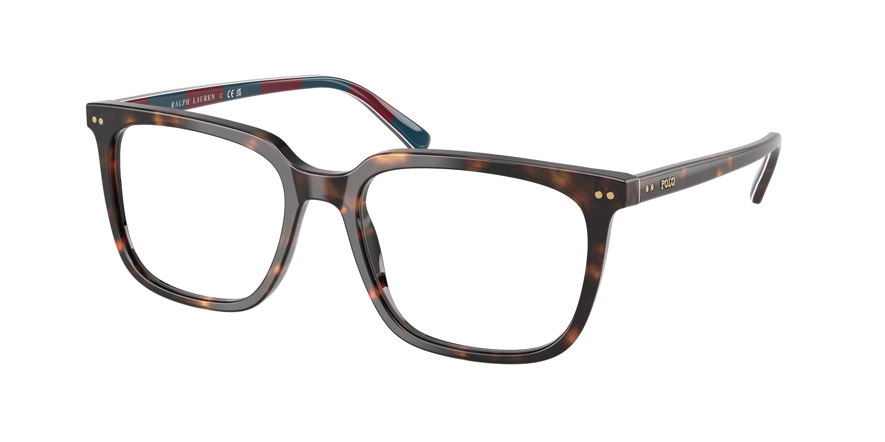 Polo PH2284F Square Eyeglasses  6213-Shiny Dark Havana 53-145-18 - Color Map Tortoise