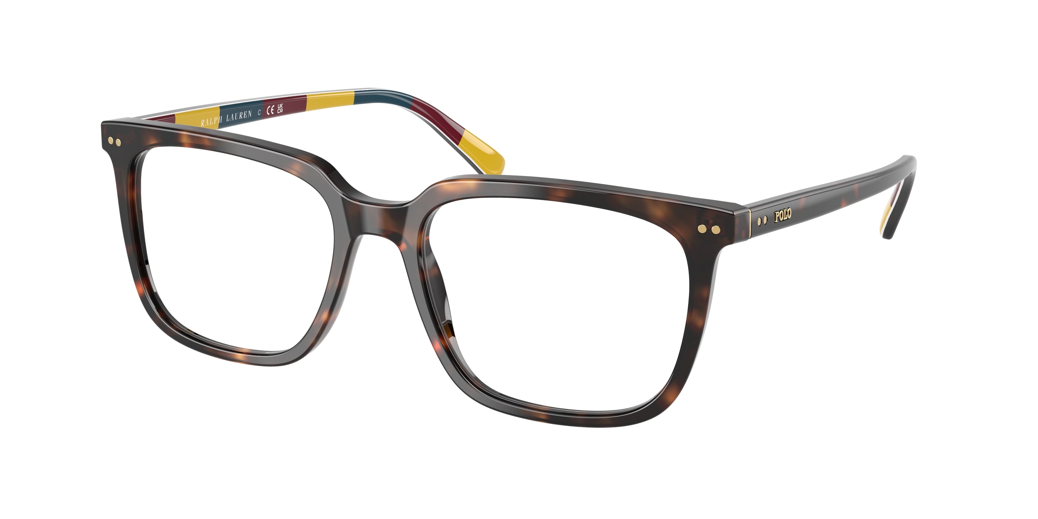 Polo PH2284 Square Eyeglasses  6212-Shiny Dark Havana 55-145-18 - Color Map Tortoise