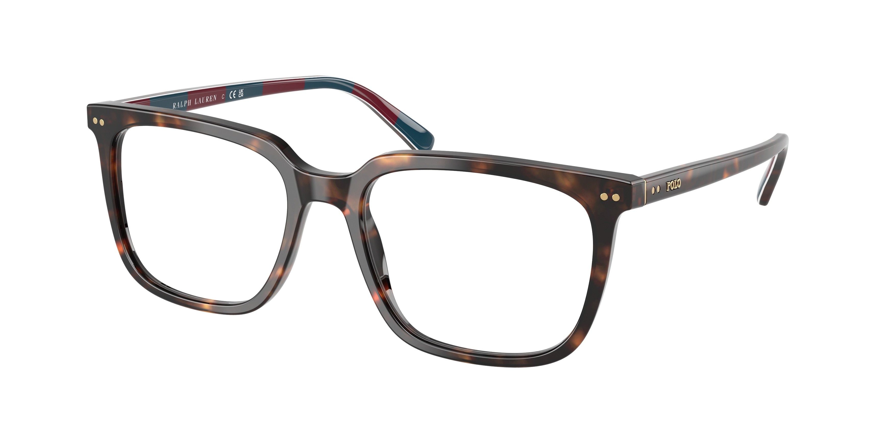 Polo PH2284 Square Eyeglasses  6213-Shiny Dark Havana 55-145-18 - Color Map Tortoise