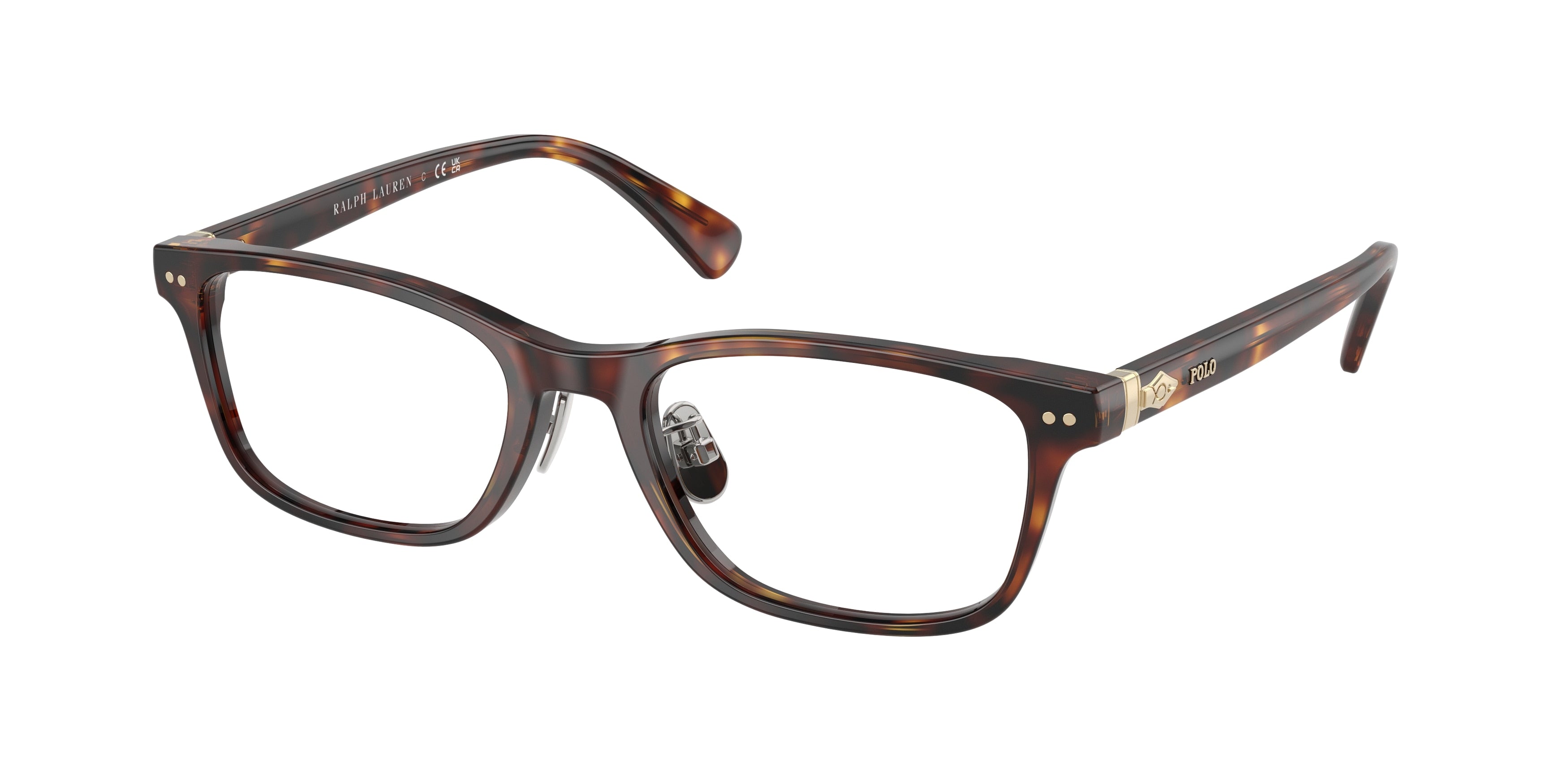 Polo PH2286D Rectangle Eyeglasses  6137-Shiny Brown Tortoise 53-145-19 - Color Map Tortoise