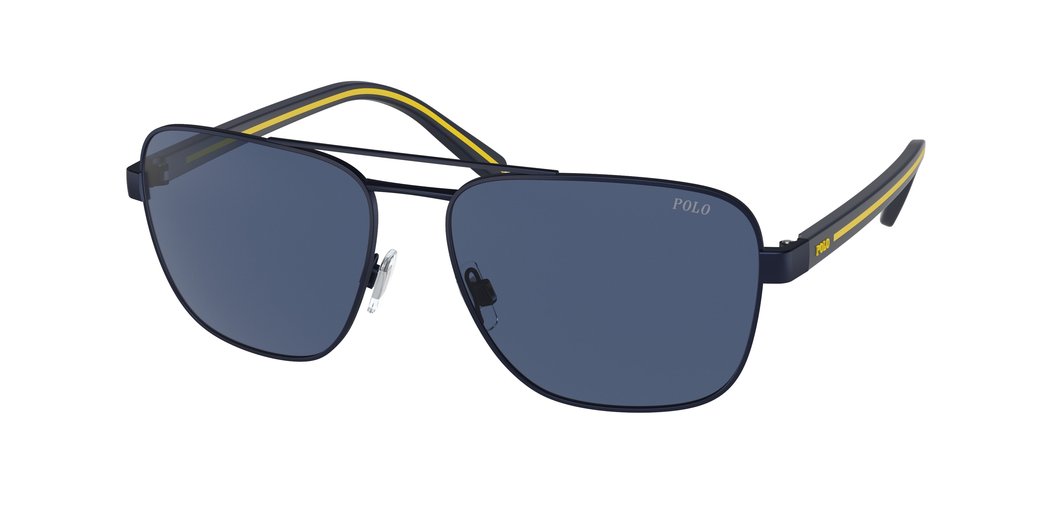 Polo PH3138 Pilot Sunglasses  930380-Matte Navy Blue 59-145-16 - Color Map Blue