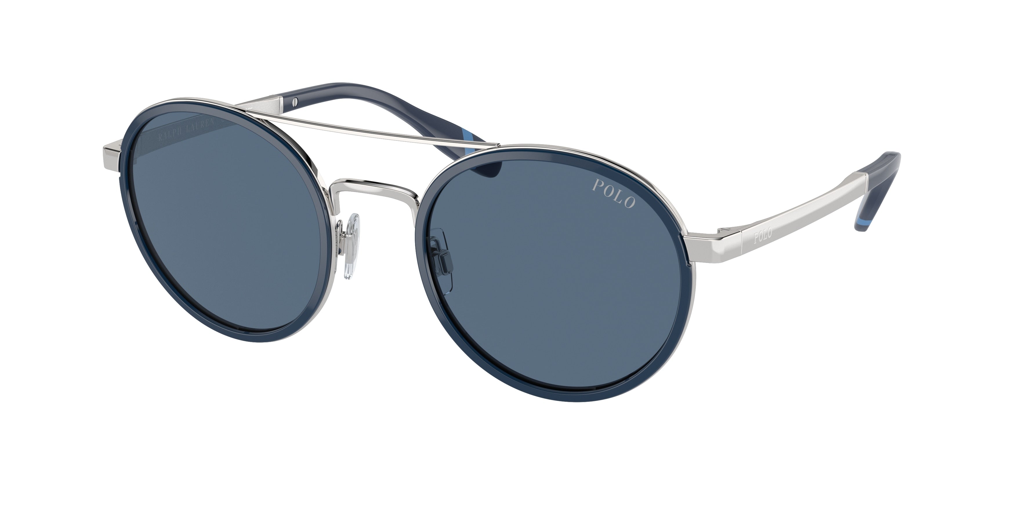 Polo PH3150 Round Sunglasses  926080-Navy Blue/Silver 53-145-23 - Color Map Blue