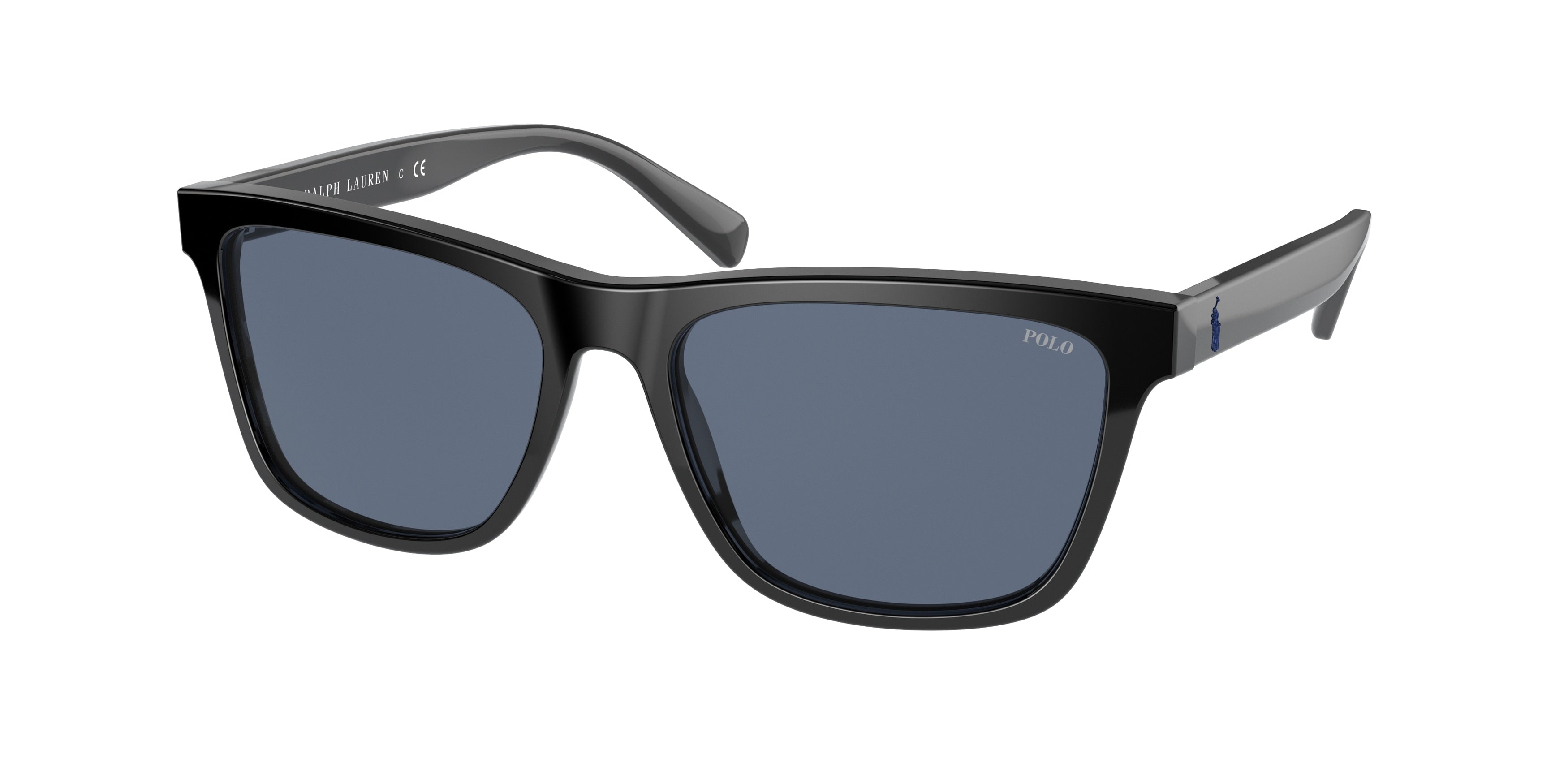 Polo PH4167F Pillow Sunglasses  500180-Shiny Black 57-145-17 - Color Map Black