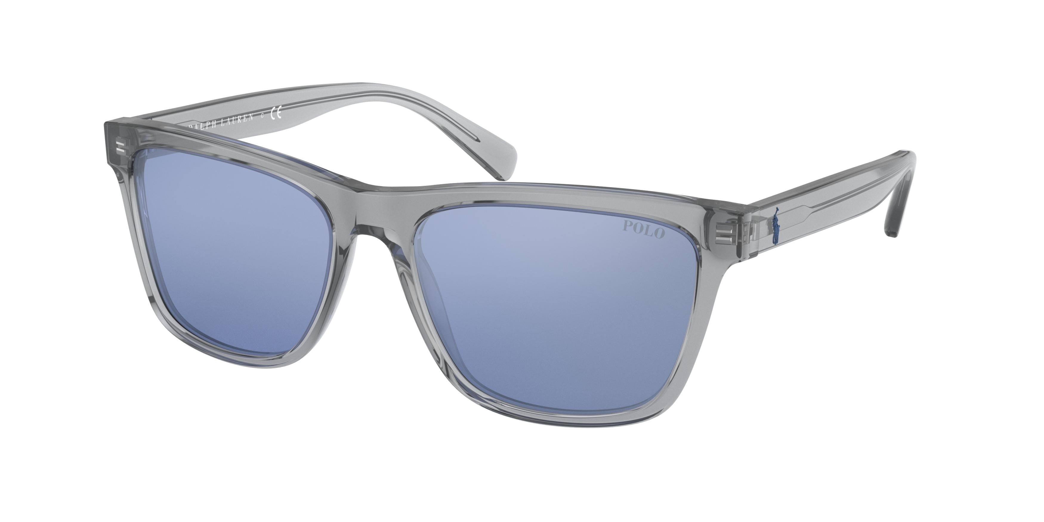 Polo PH4167 Rectangle Sunglasses  51111U-Shiny Transparent Grey 56-145-17 - Color Map Grey
