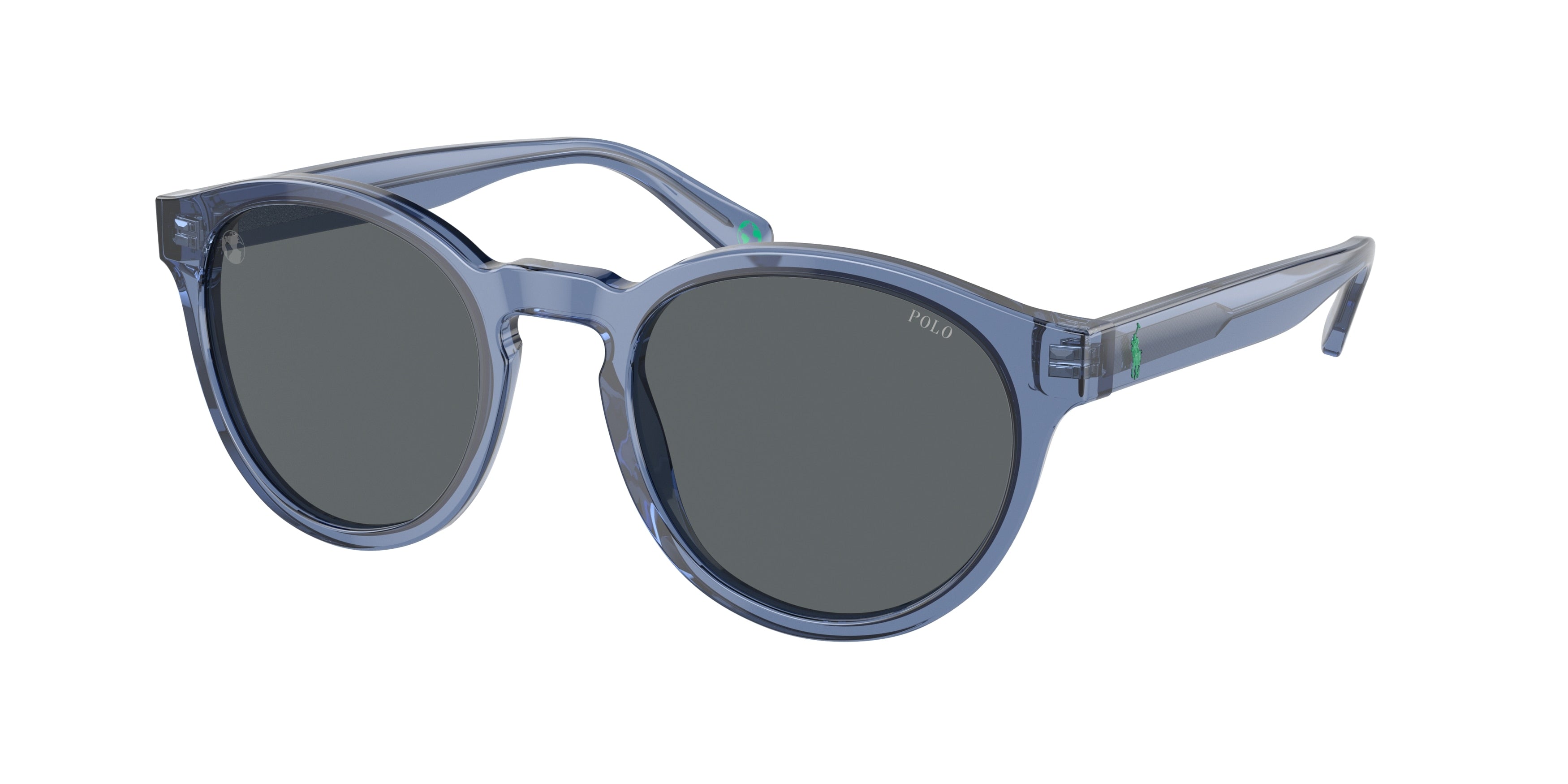 Polo PH4192 Round Sunglasses  609287-Shiny Transparent Blue 51-145-21 - Color Map Blue