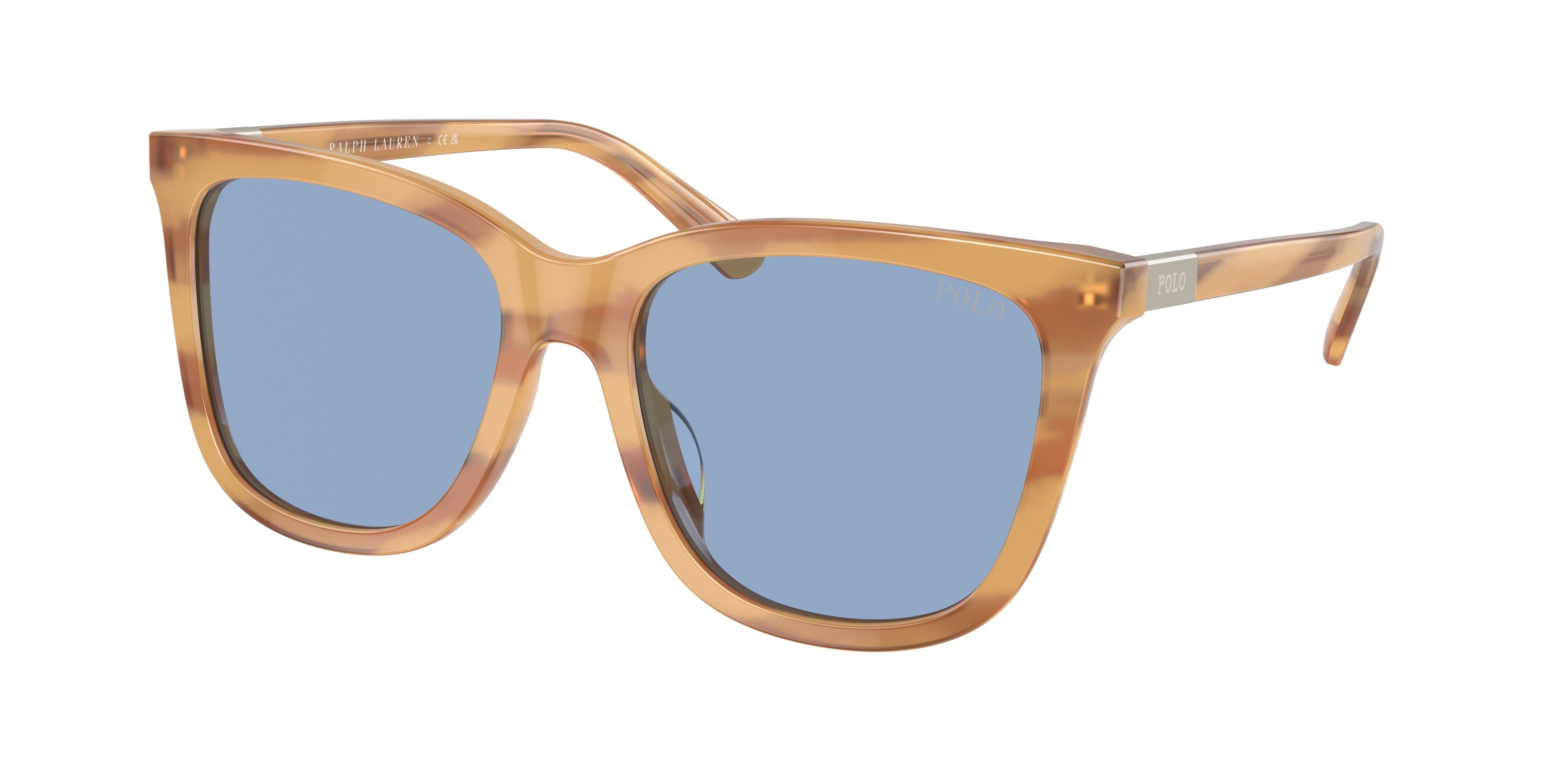Polo PH4201U Square Sunglasses  607972-Shiny Light Honey Havana 55-145-18 - Color Map Brown