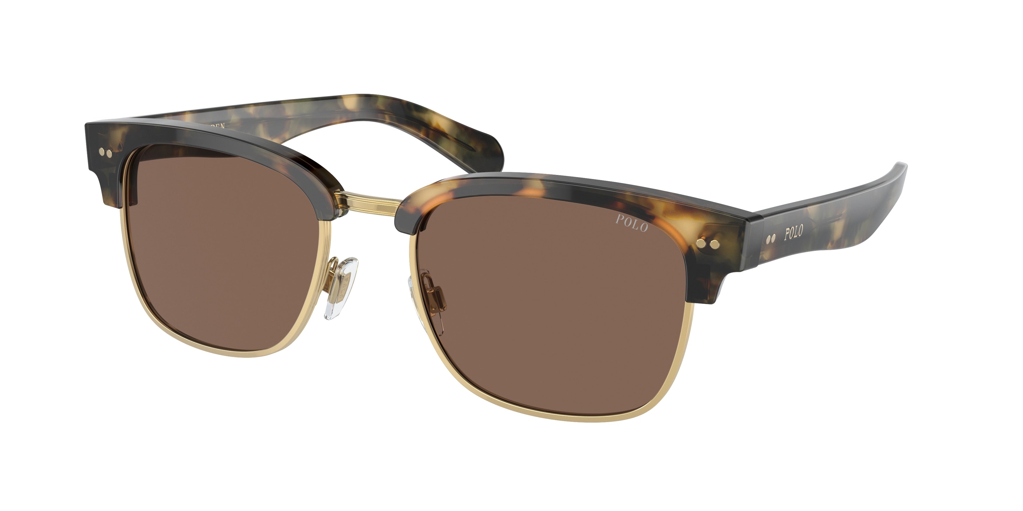 Polo PH4202 Square Sunglasses  608773-Shiny Camo Havana 55-145-21 - Color Map Brown