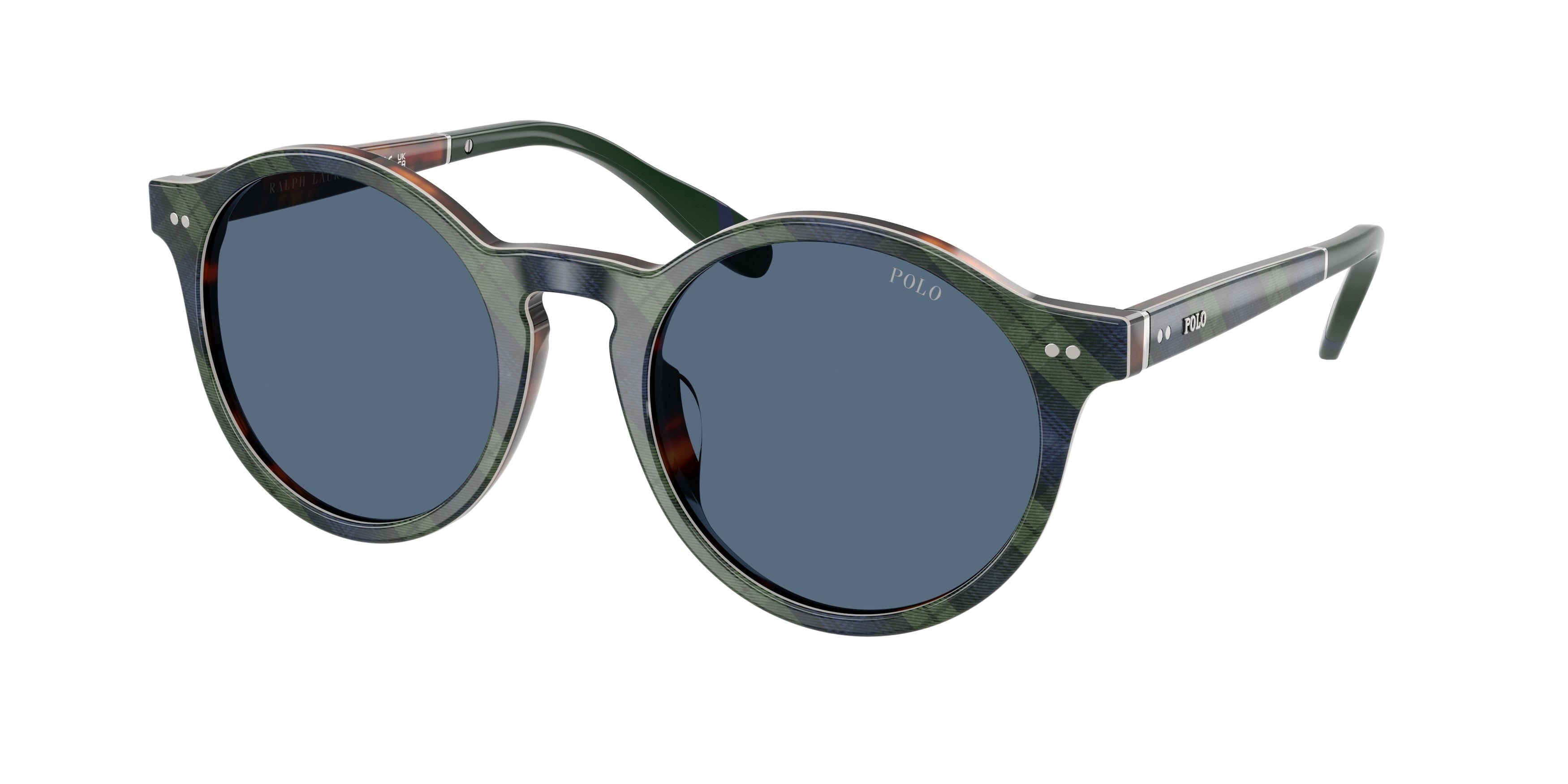 Polo PH4204U Phantos Sunglasses  562180-Shiny Tartan Blue/Green 53-145-21 - Color Map Multicolor