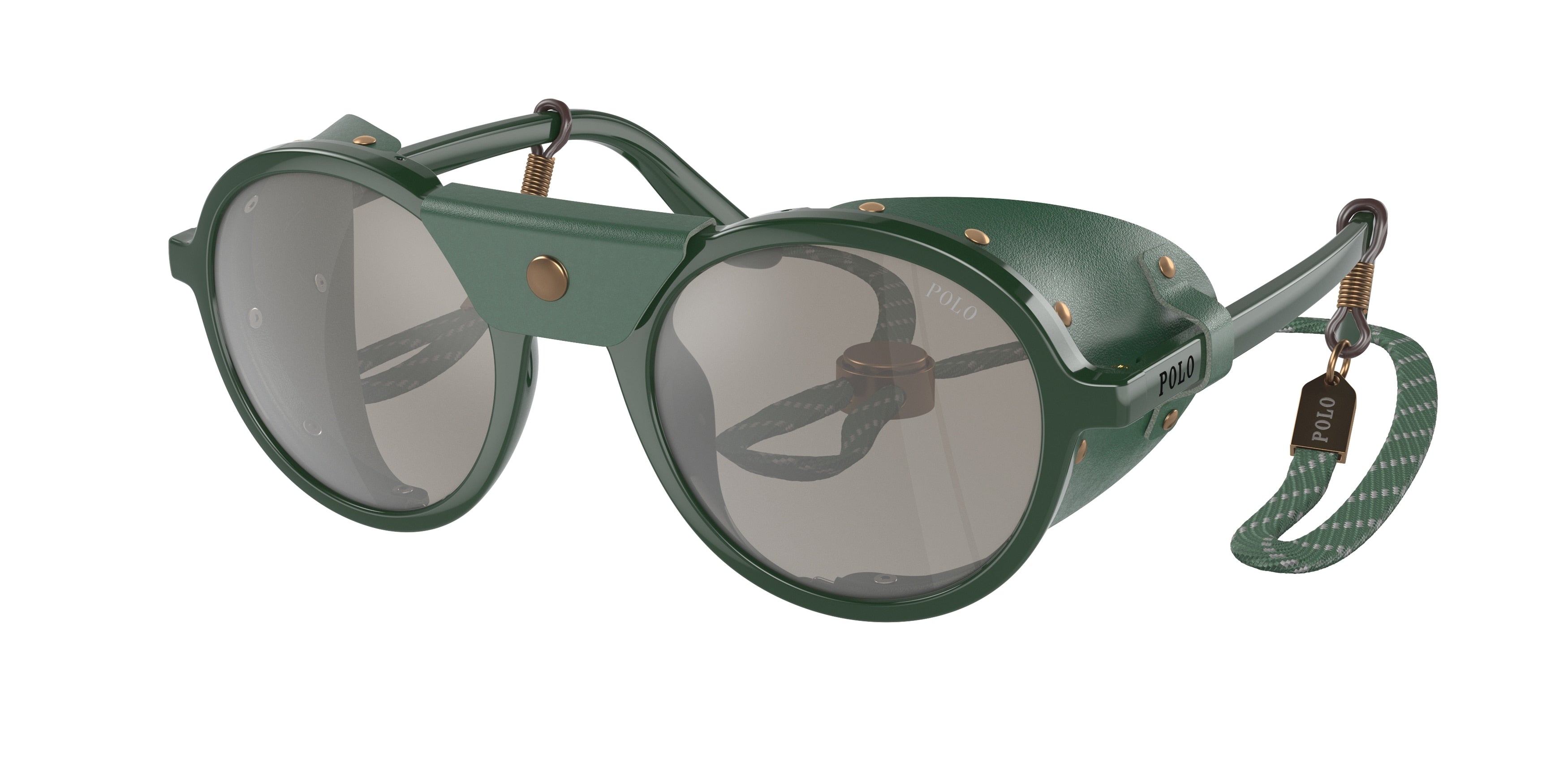Polo PH4216QU Round Sunglasses  5596Z6-Shiny Green 52-145-22 - Color Map Green