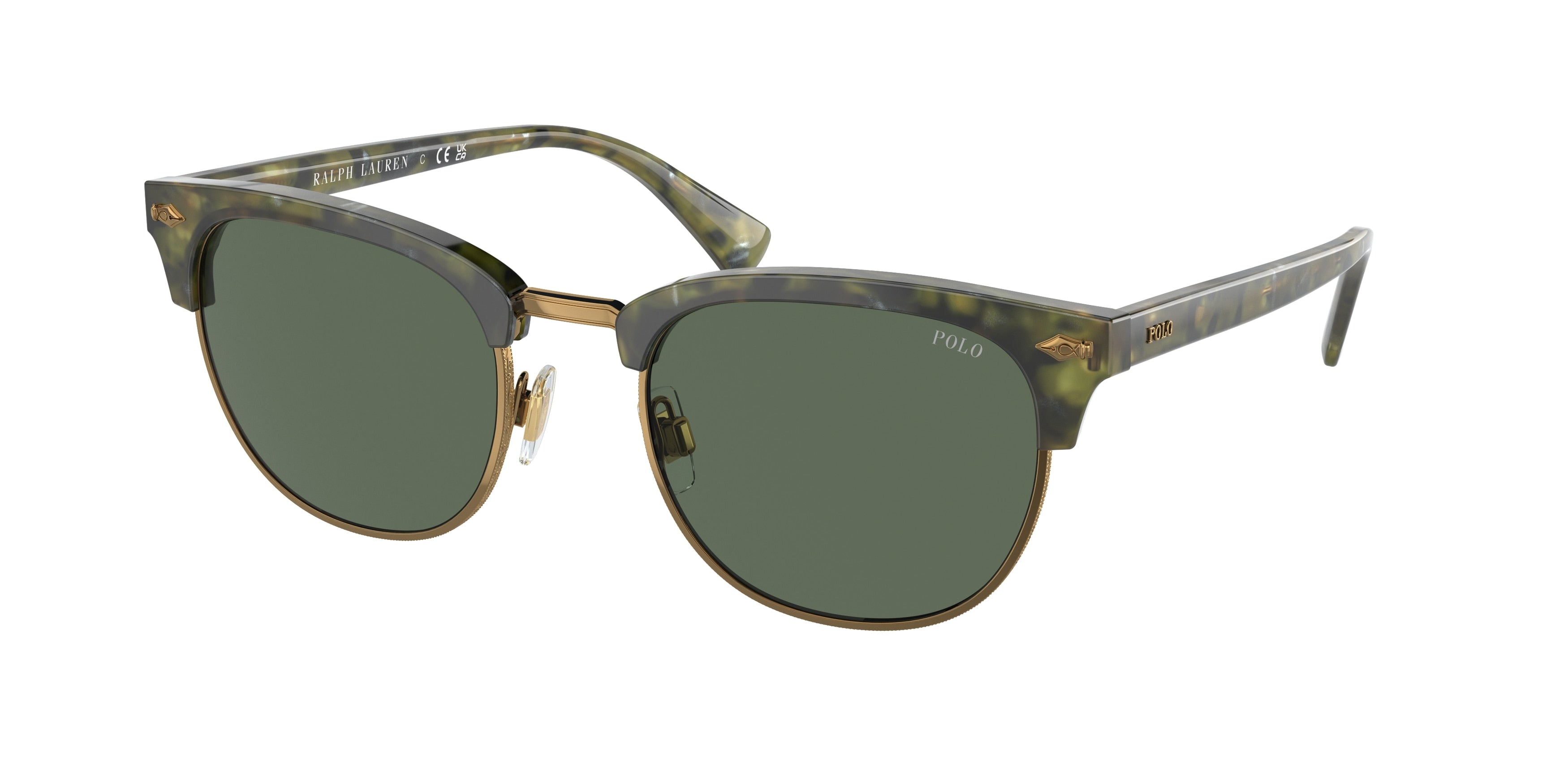 Polo PH4217 Round Sunglasses  543671-Shiny Green Havana 53-145-21 - Color Map Green