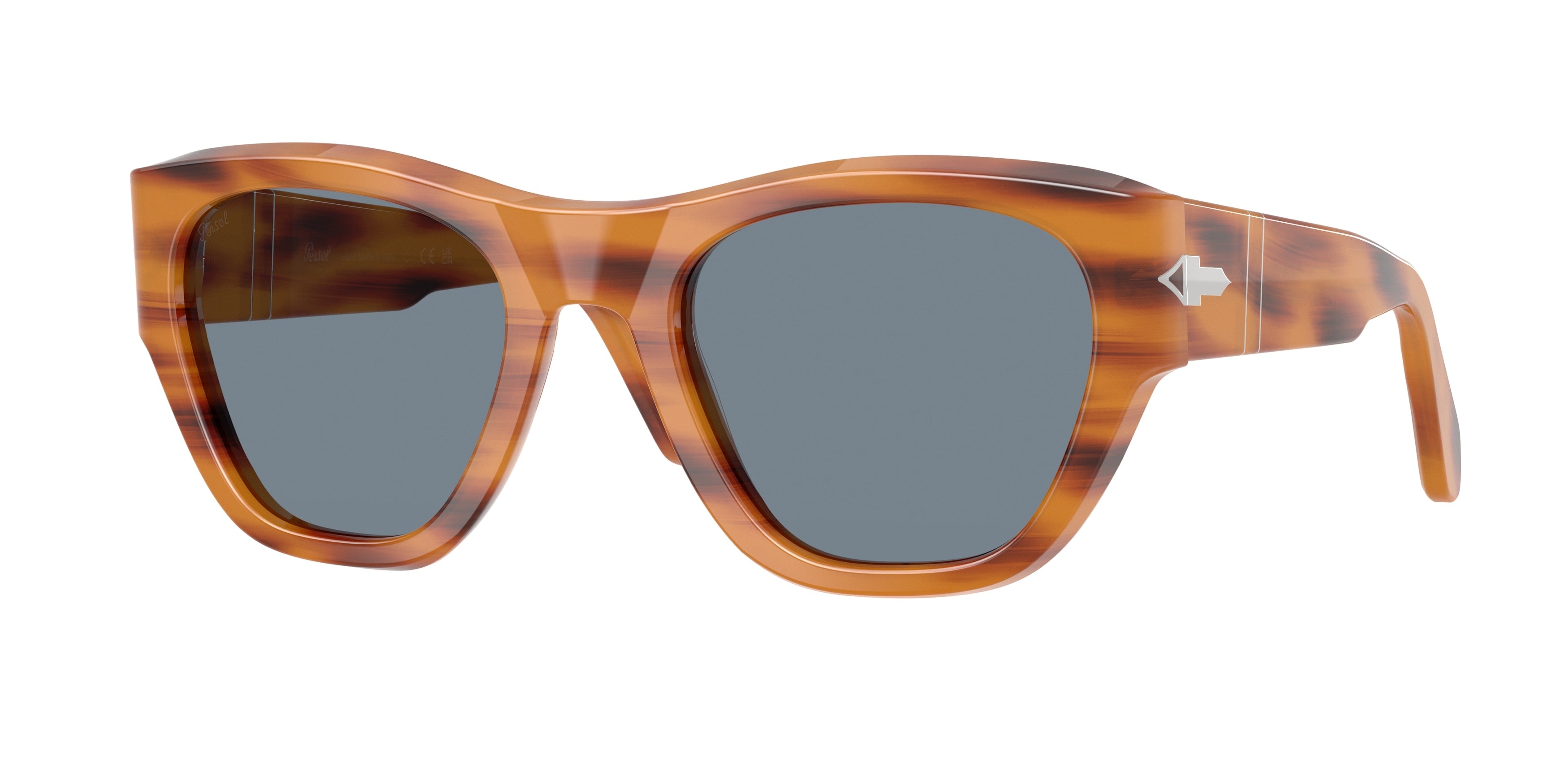 Persol PO0054S Pillow Sunglasses  960/56-Striped Brown 53-145-22 - Color Map Tortoise