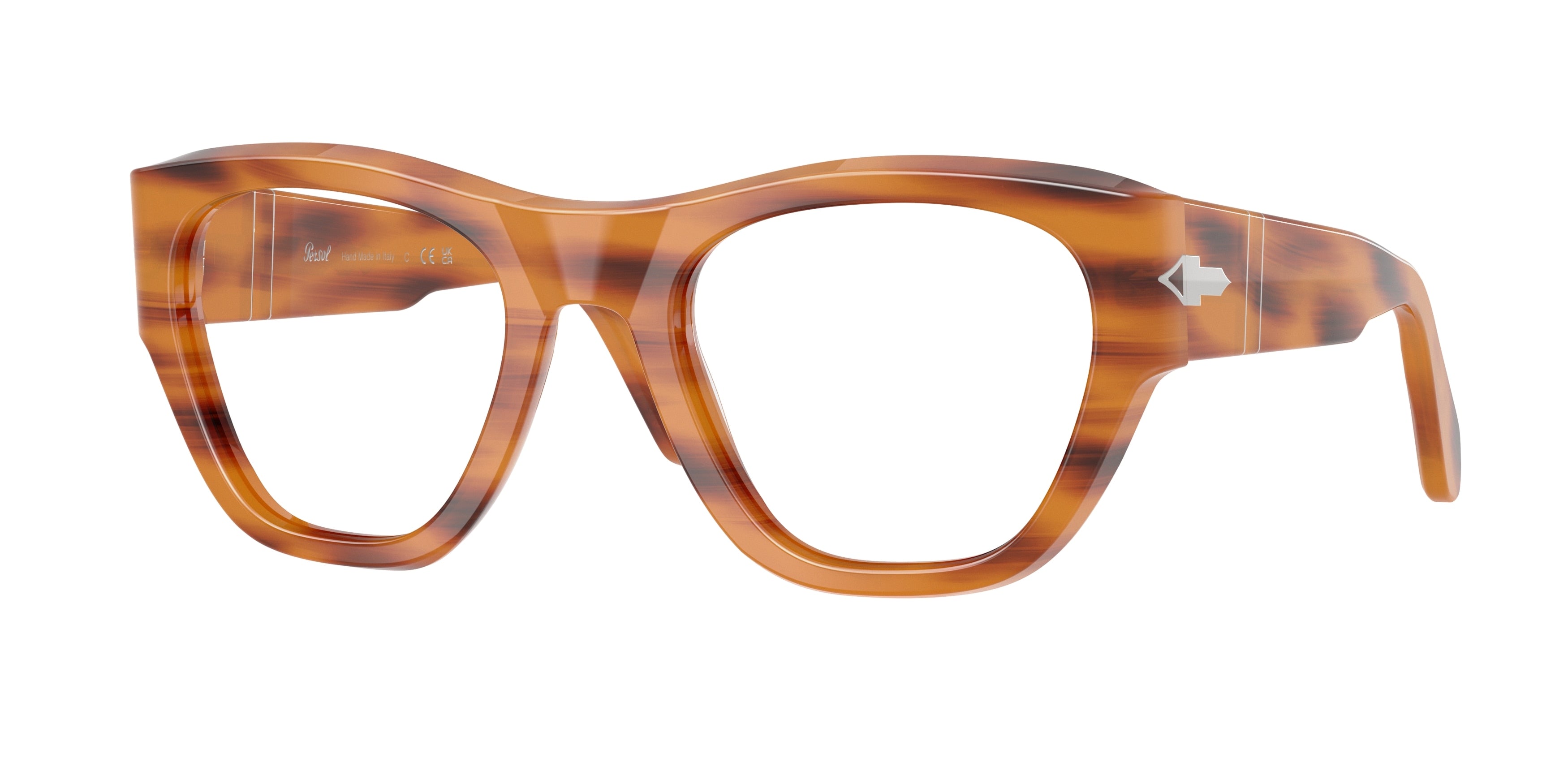 Persol PO0054V Pillow Eyeglasses  960-Striped Brown 53-145-22 - Color Map Tortoise