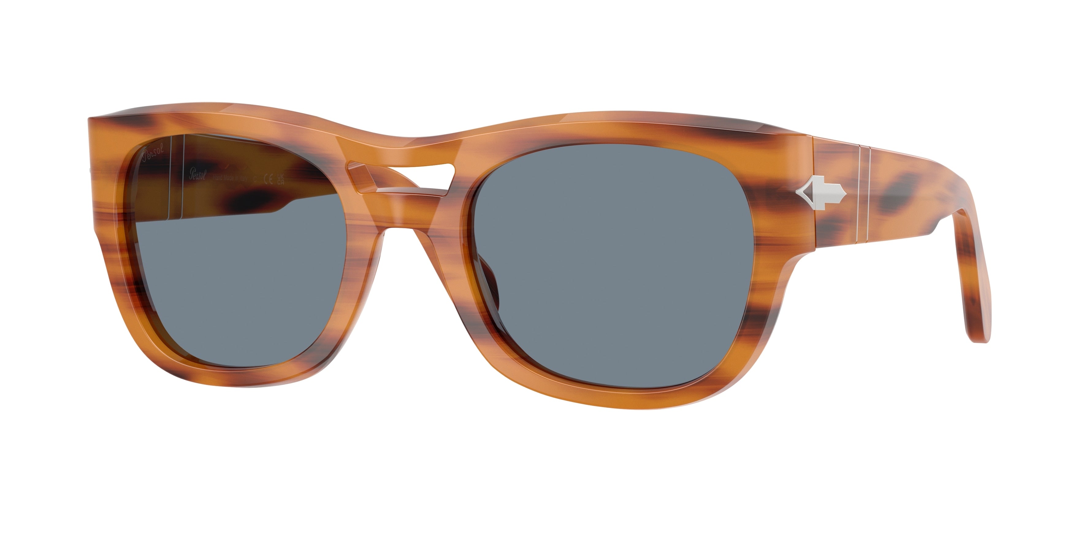 Persol PO0064S Pillow Sunglasses  960/56-Striped Brown 54-145-22 - Color Map Tortoise