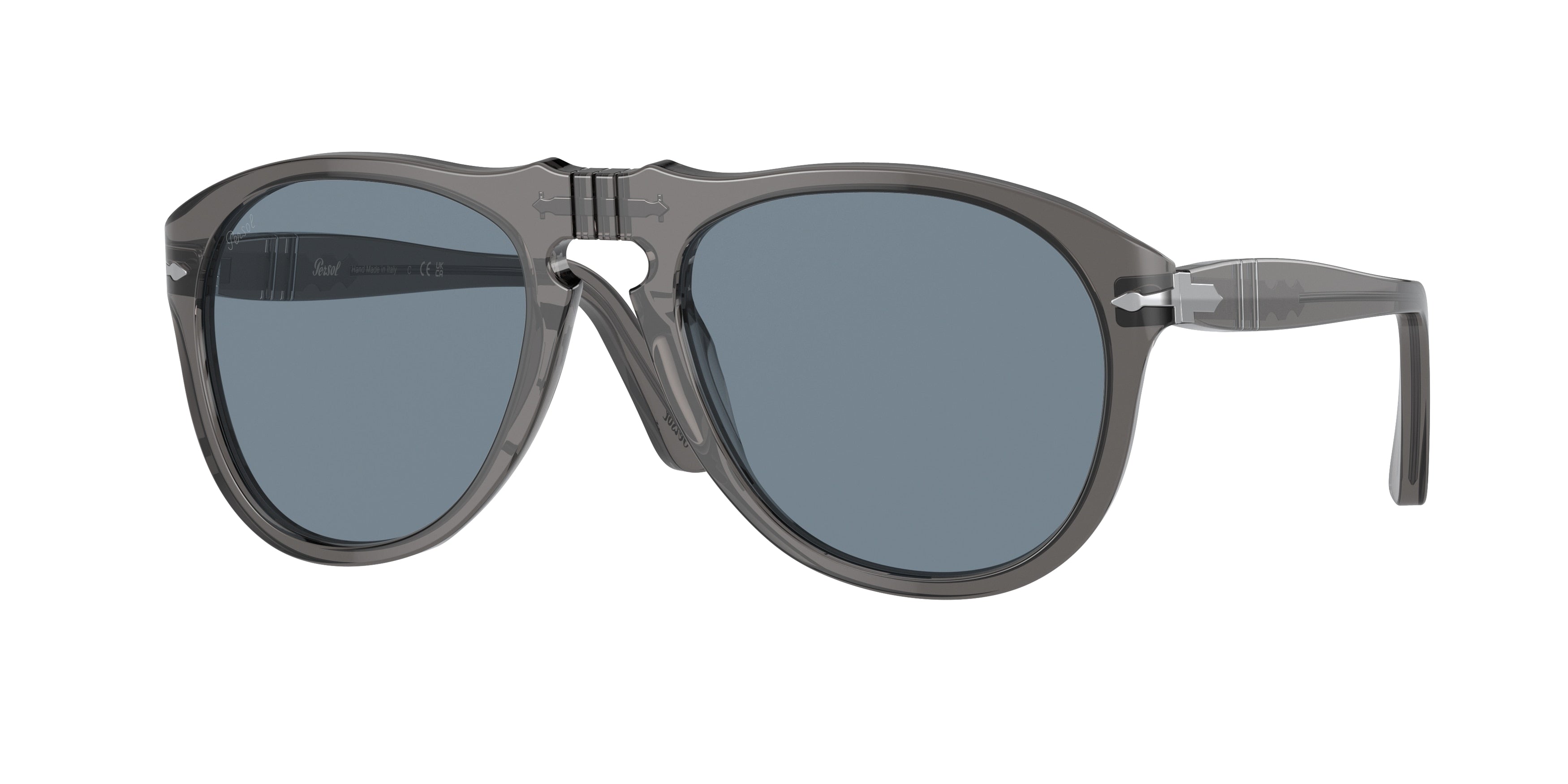 Persol PO0649 Pilot Sunglasses  119656-Transparent Grey 56-145-20 - Color Map Grey