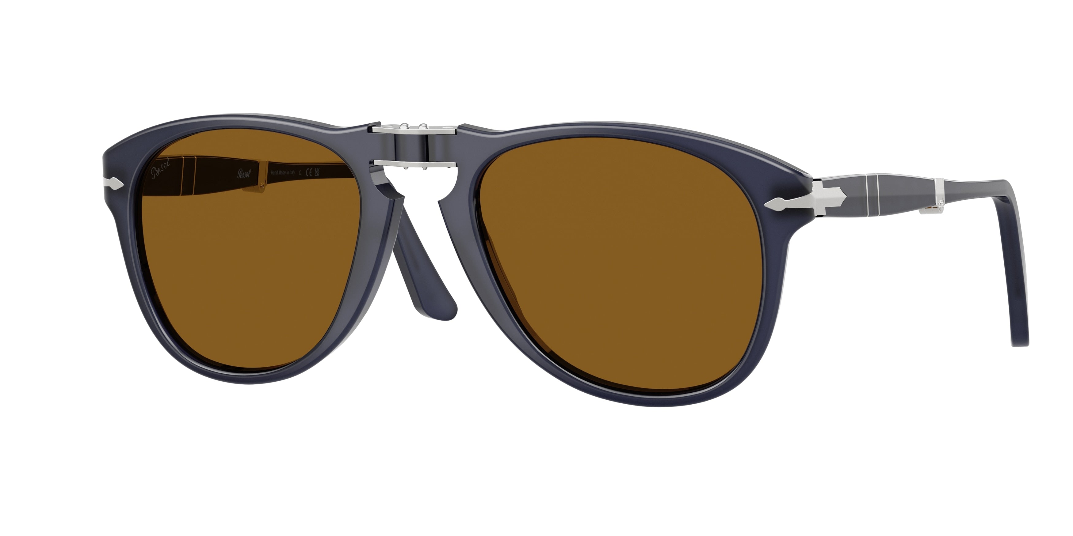 Persol FOLDING PO0714 Pilot Sunglasses  121733-Milky Depths Blue 54-140-21 - Color Map Blue