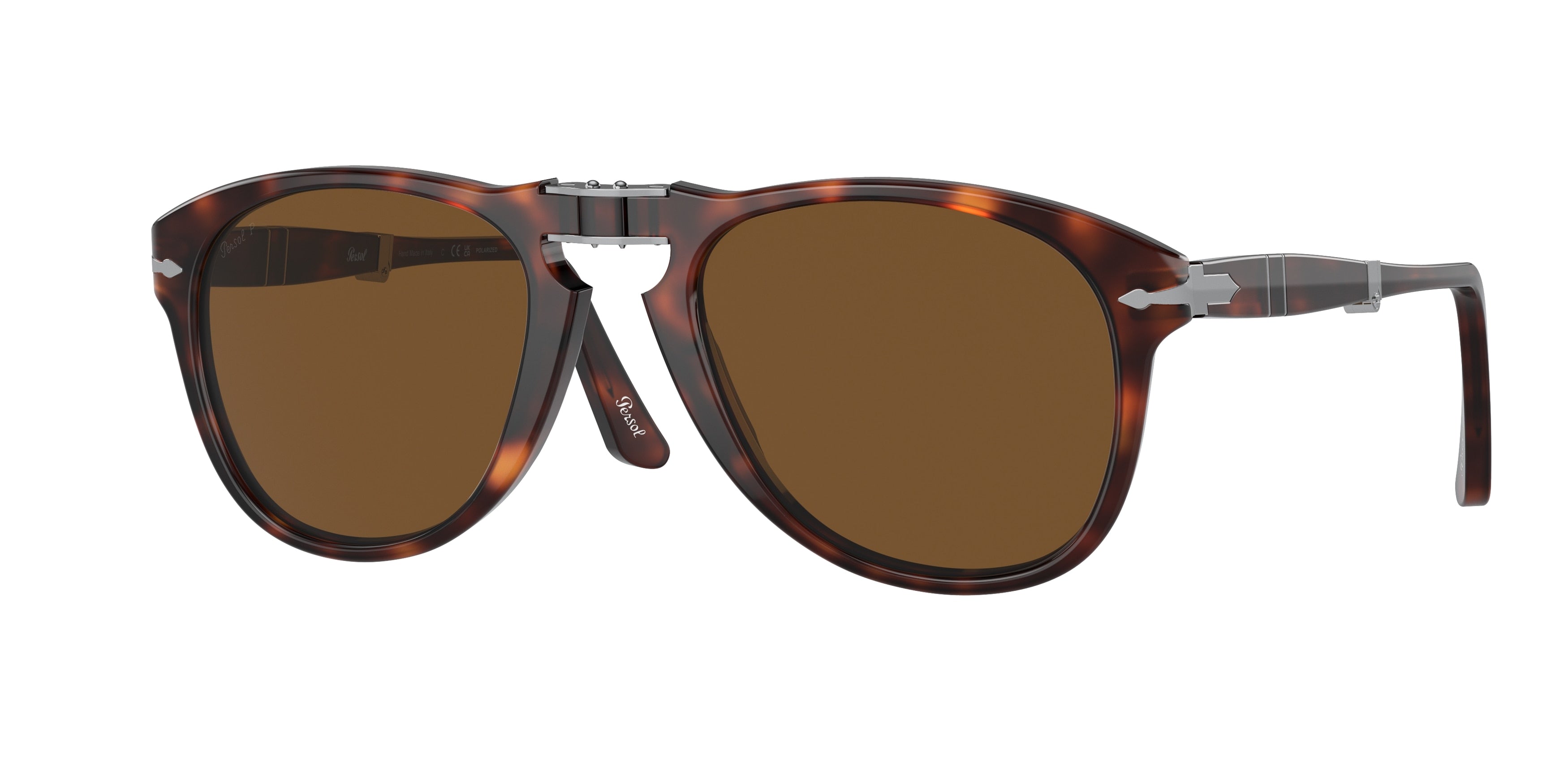 Persol FOLDING PO0714 Pilot Sunglasses  24/57-Havana 54-140-21 - Color Map Tortoise