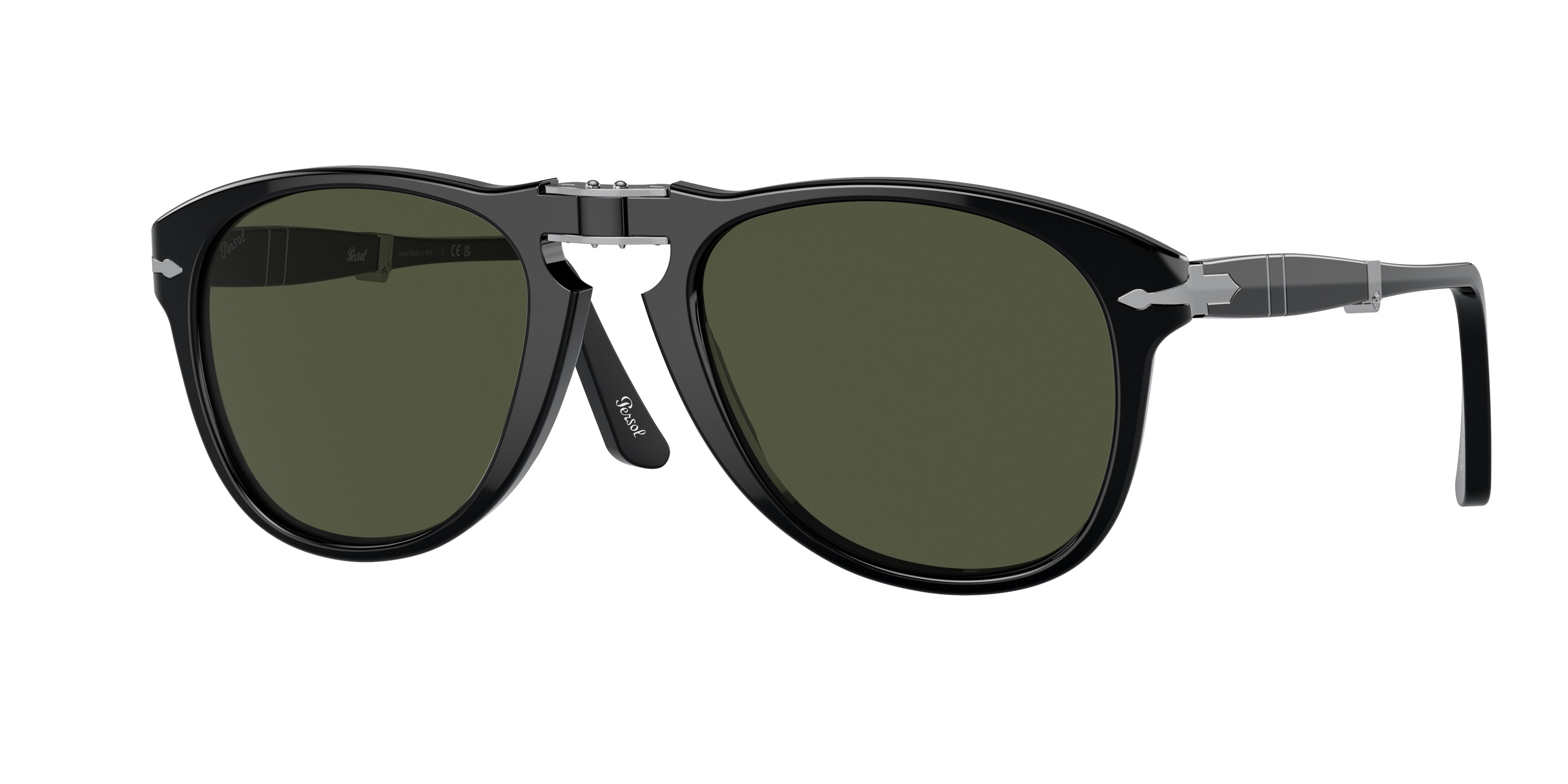 Persol FOLDING PO0714 Pilot Sunglasses  95/31-Black 54-140-21 - Color Map Black