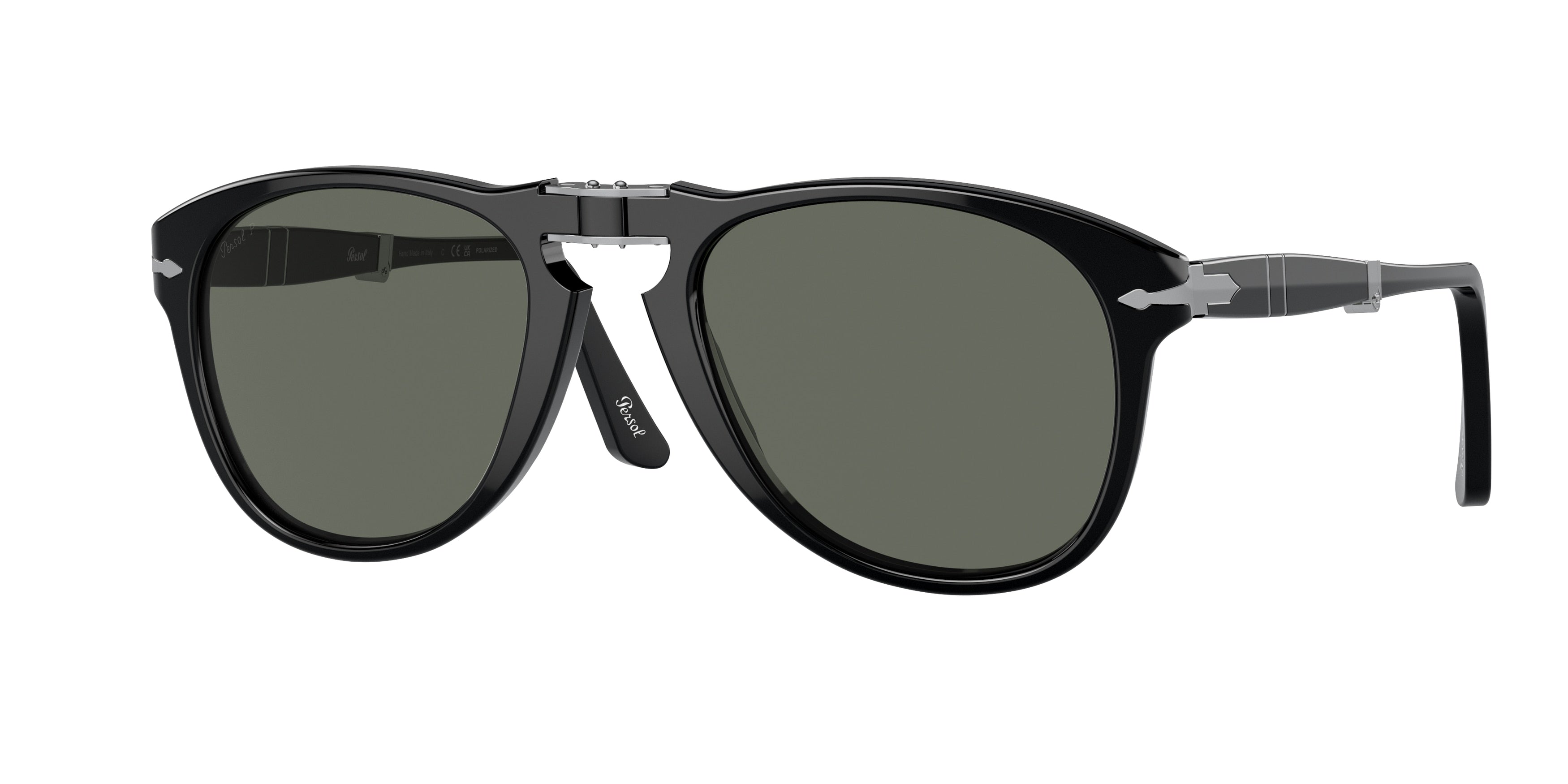 Persol FOLDING PO0714 Pilot Sunglasses  95/58-Black 54-140-21 - Color Map Black