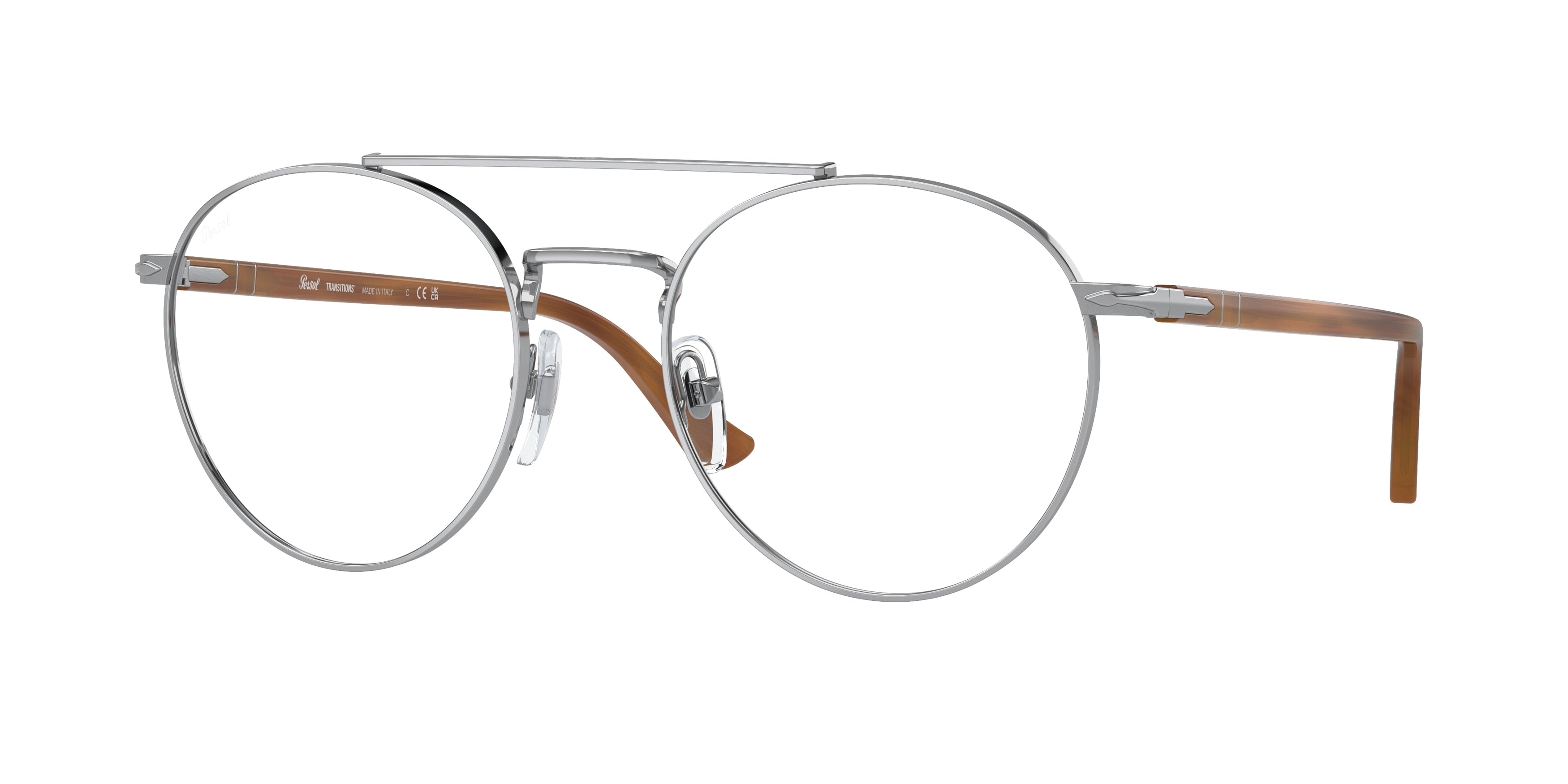 Persol PO1011S Pillow Sunglasses  518/GH-Silver 52-145-20 - Color Map Silver