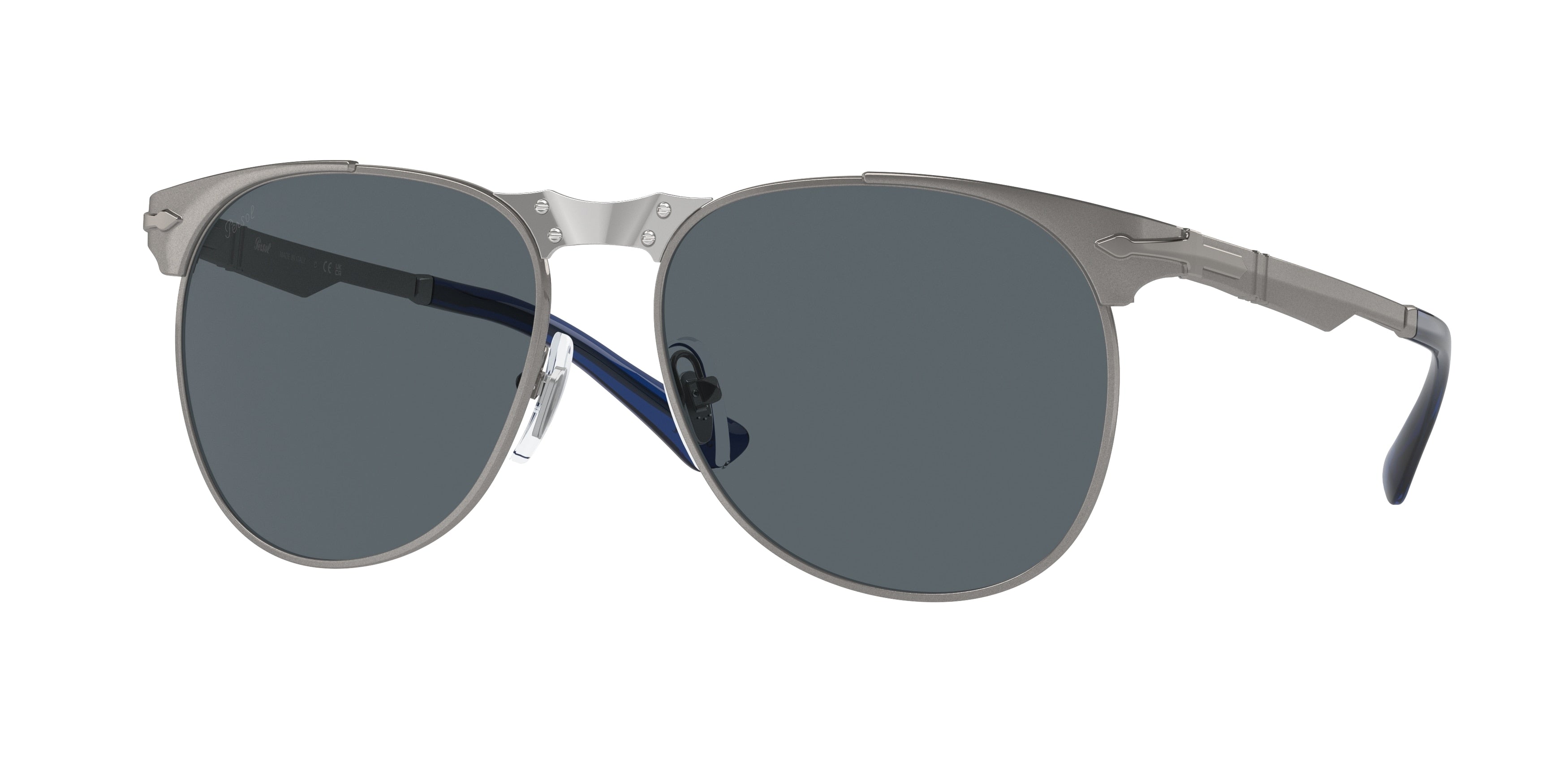 Persol PO1016S Pilot Sunglasses  513/R5-Gunmetal 57-145-16 - Color Map Grey