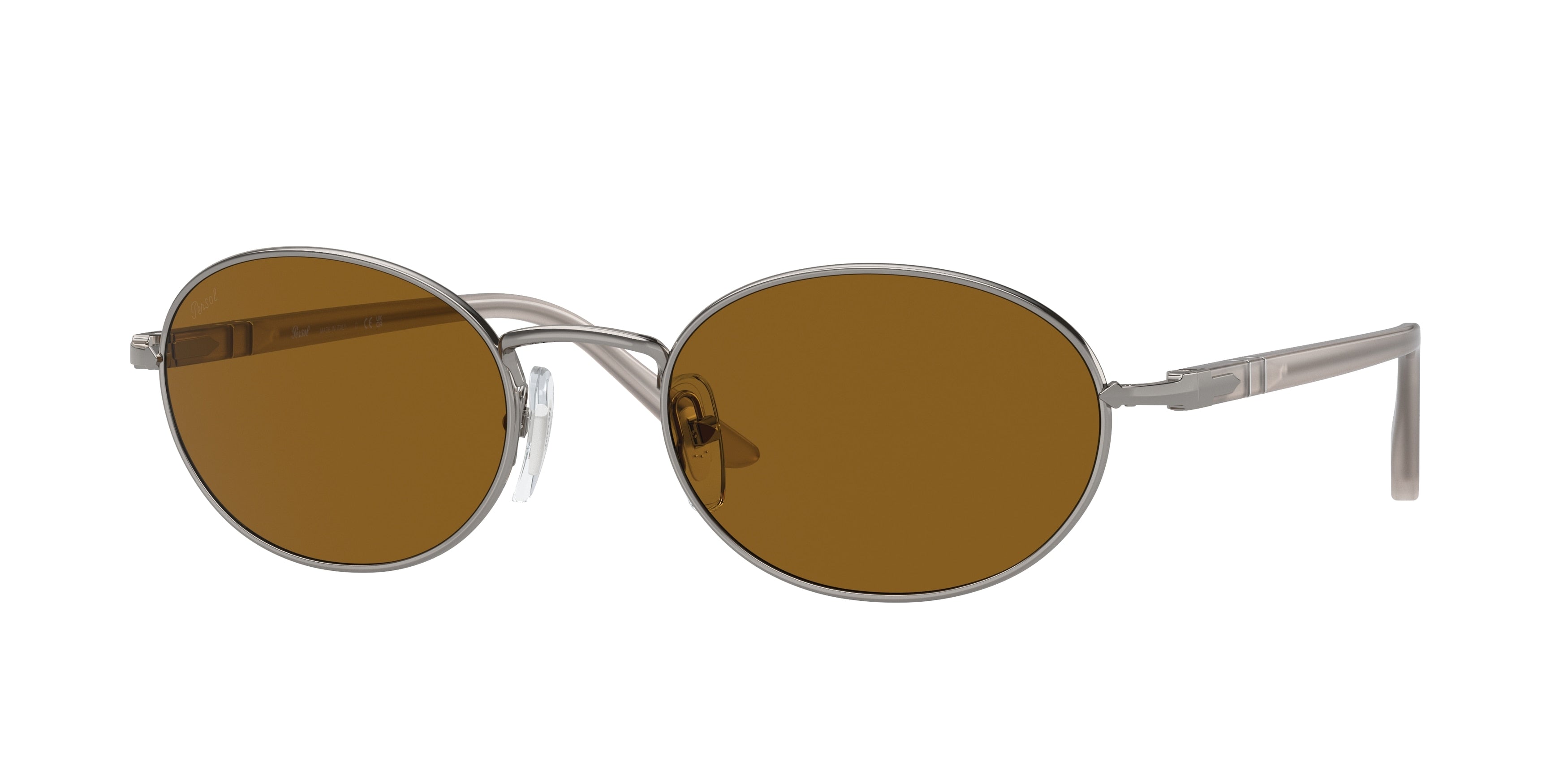 Persol IDA PO1018S Oval Sunglasses  513/33-Gunmetal 55-145-21 - Color Map Grey