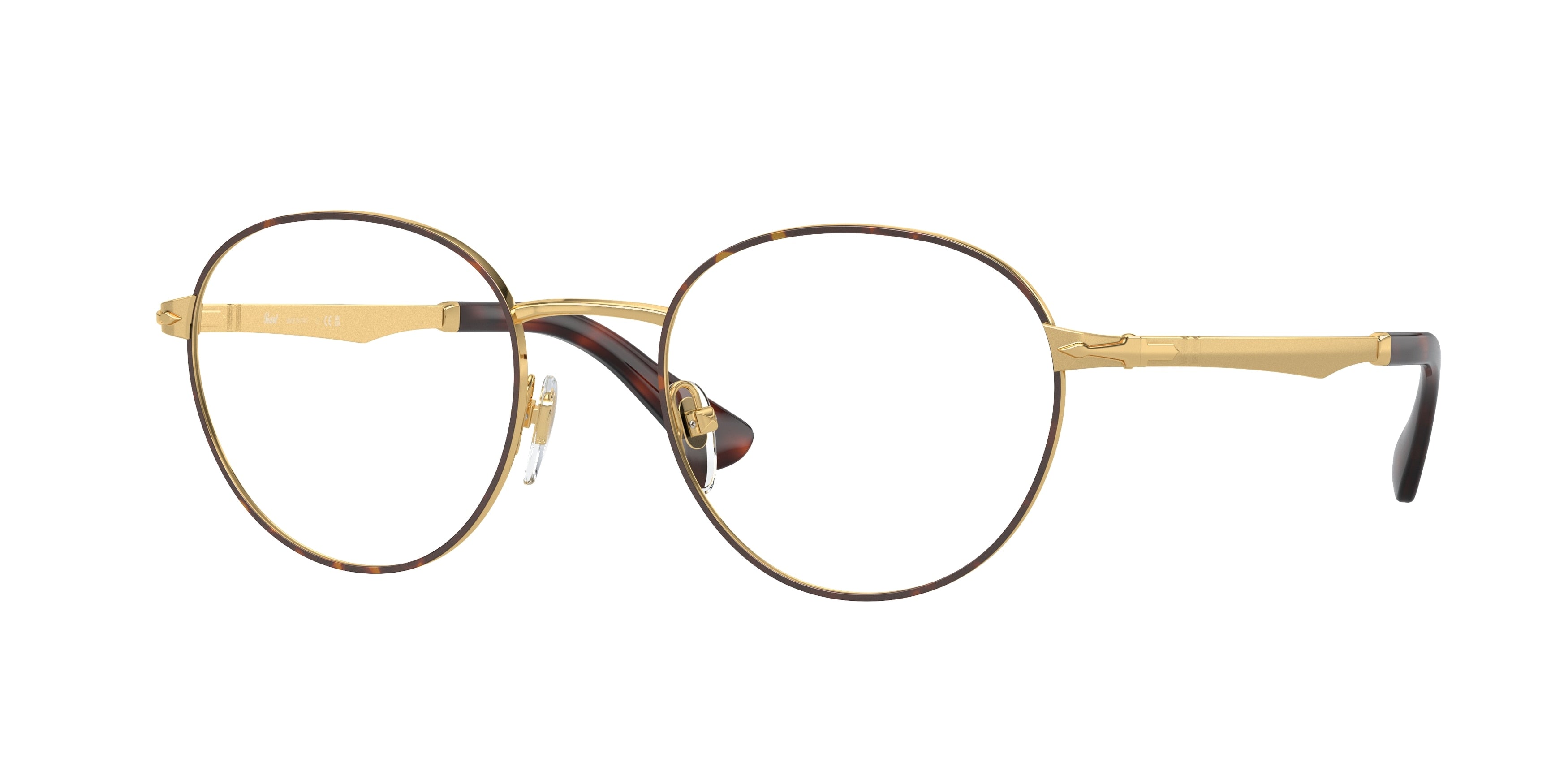 Persol PO2460V Phantos Eyeglasses  1075-Gold-Havana 50-145-20 - Color Map Gold