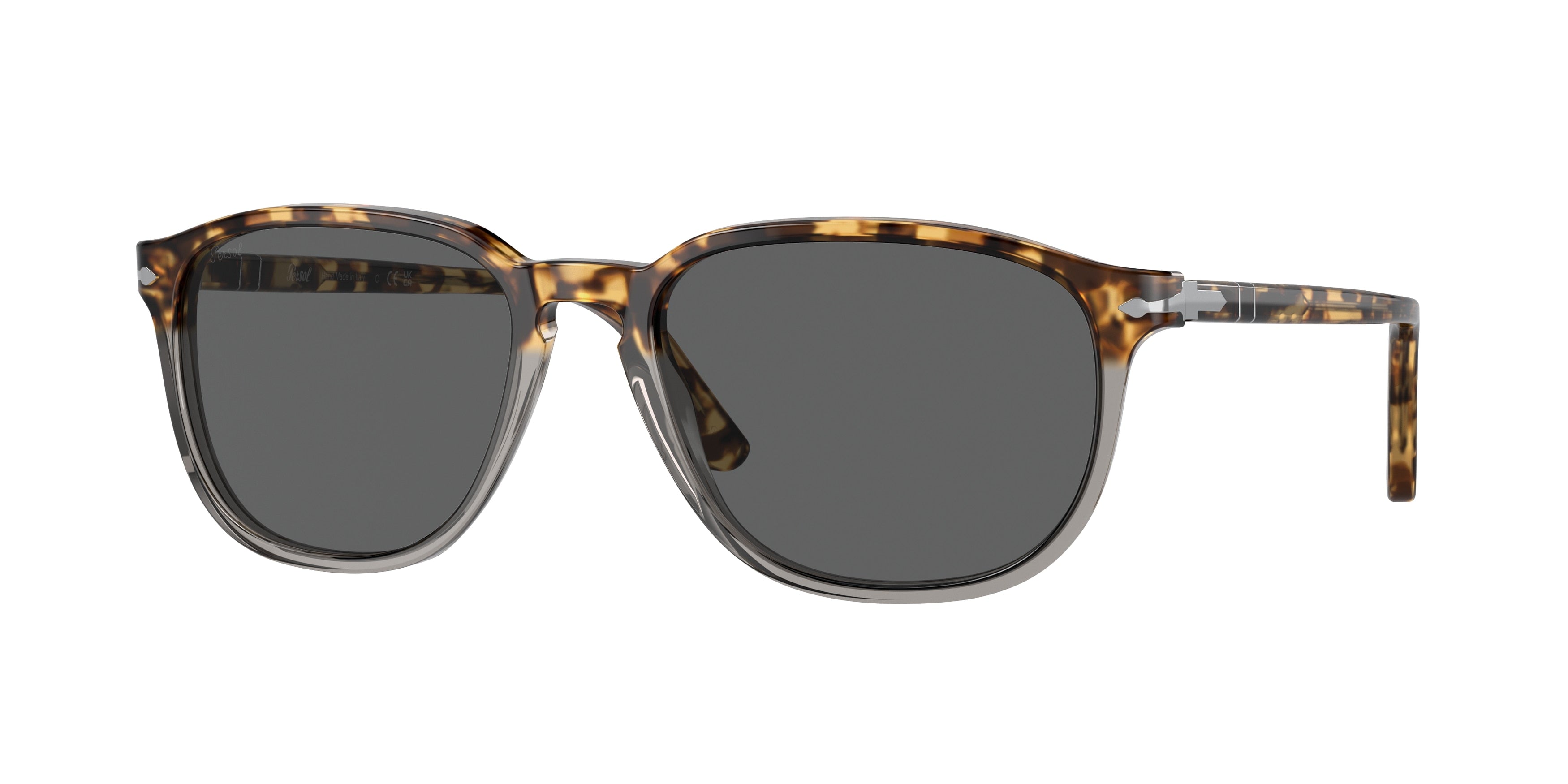 Persol PO3019S Square Sunglasses  1130B1-Brown Tortoise & Smoke 52-140-18 - Color Map Brown