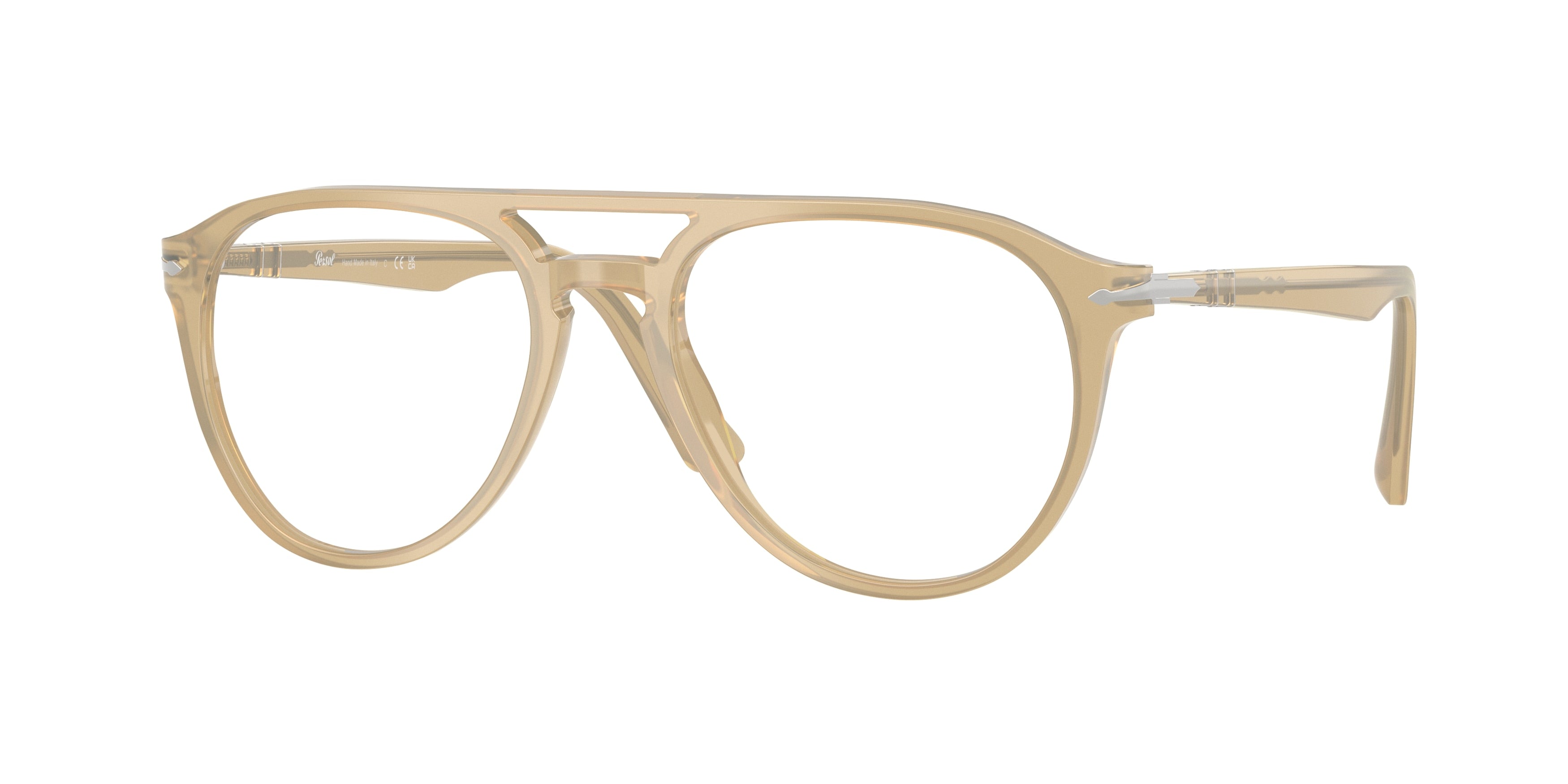 Persol PO3160V Pilot Eyeglasses  1169-Opal Beige 52-145-18 - Color Map Brown