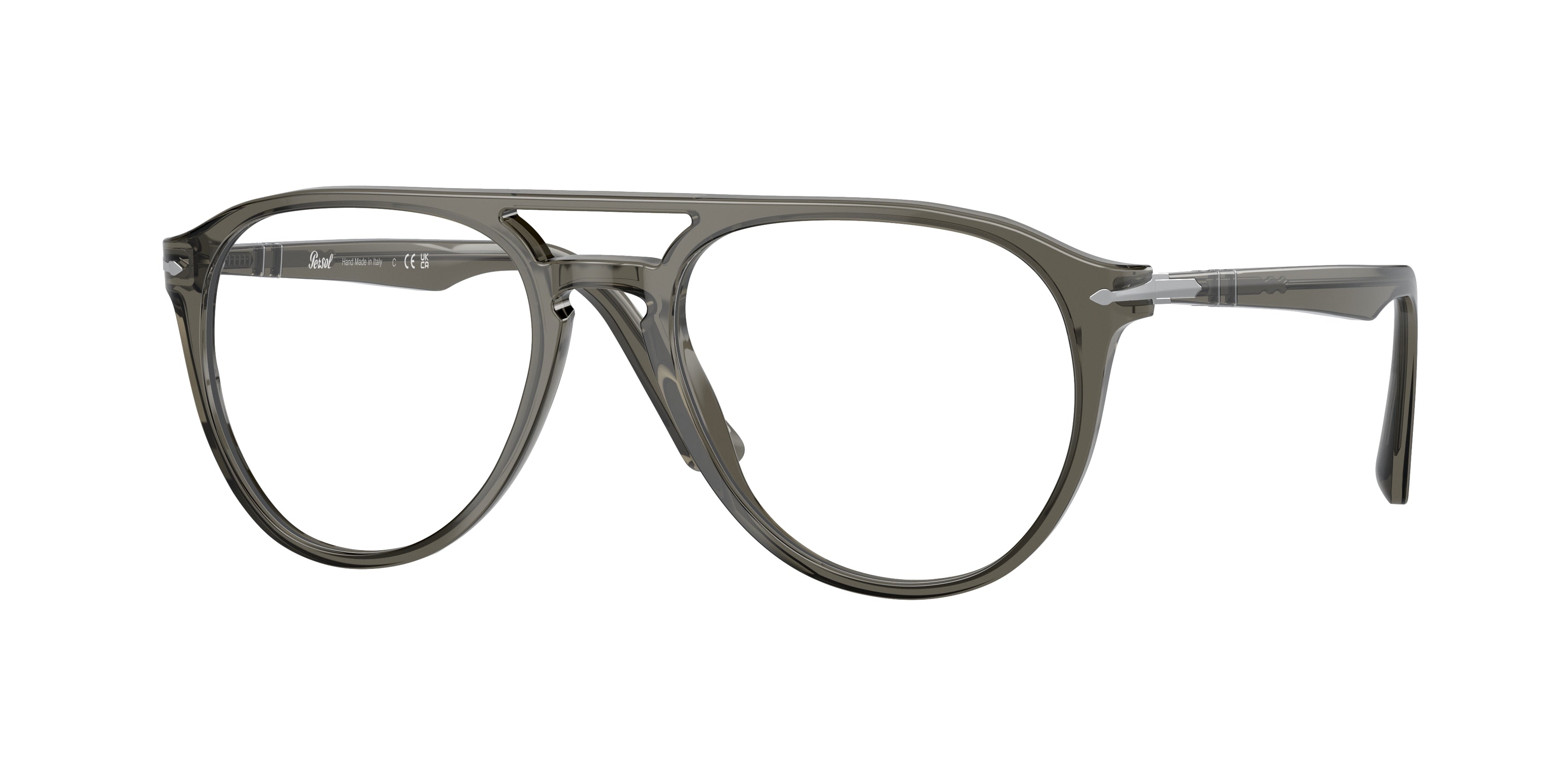 Persol PO3160V Pilot Eyeglasses  1201-Smoke Opal 52-145-18 - Color Map Grey