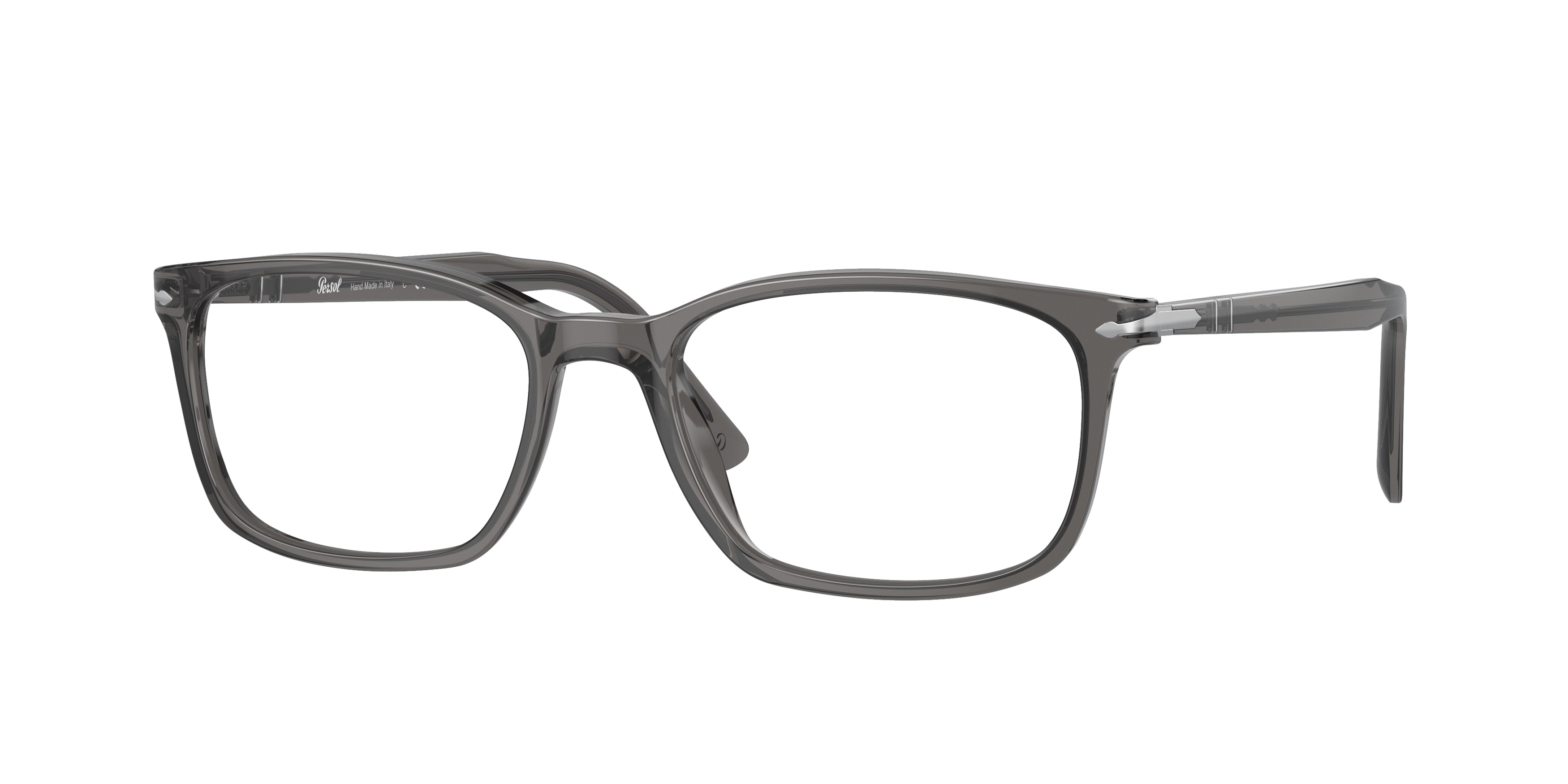 Persol PO3189V Square Eyeglasses  1196-Transparent Grey 55-145-18 - Color Map Grey