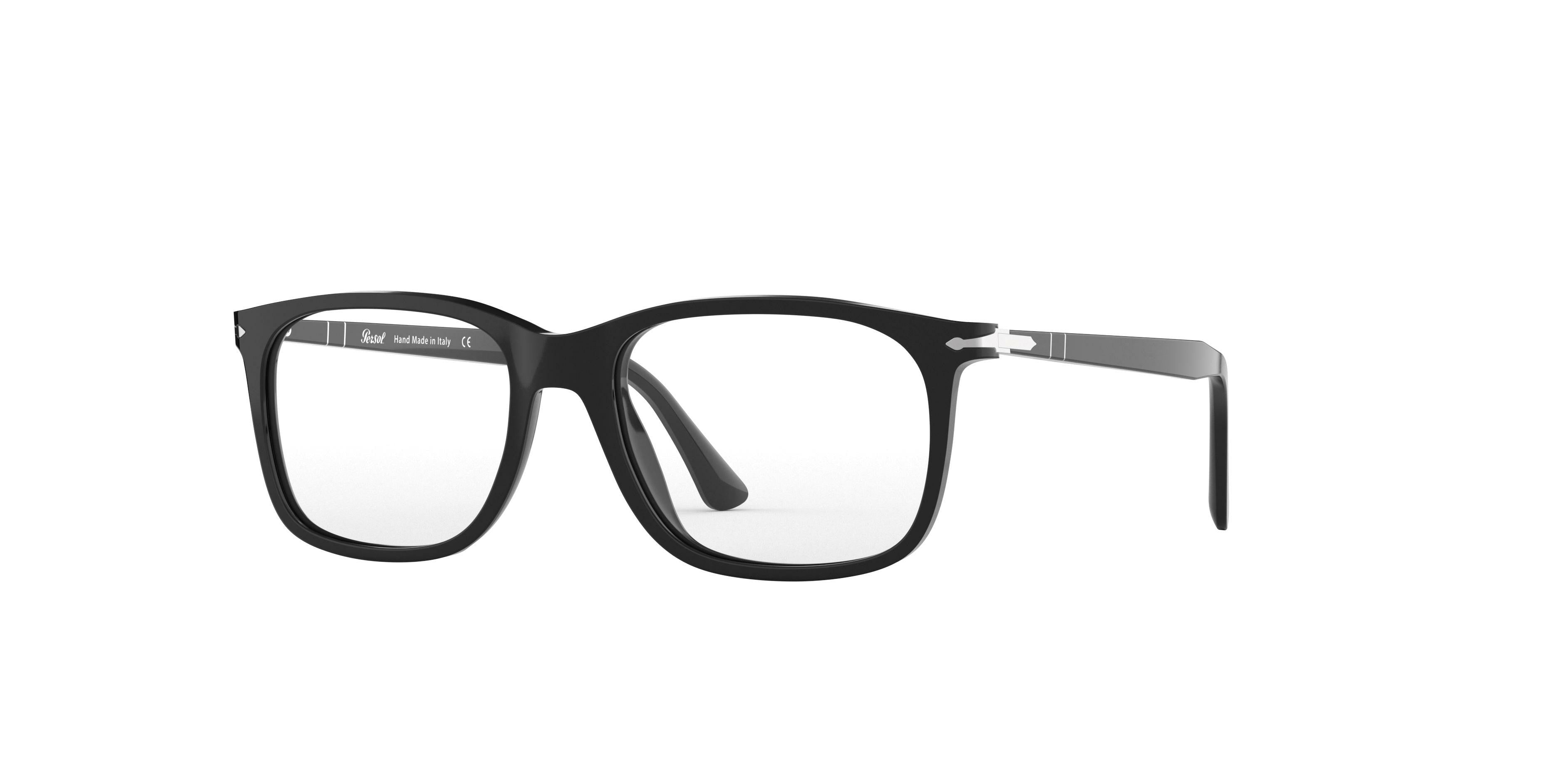 Persol PO3213V Rectangle Eyeglasses  95-Black 55-145-18 - Color Map Black